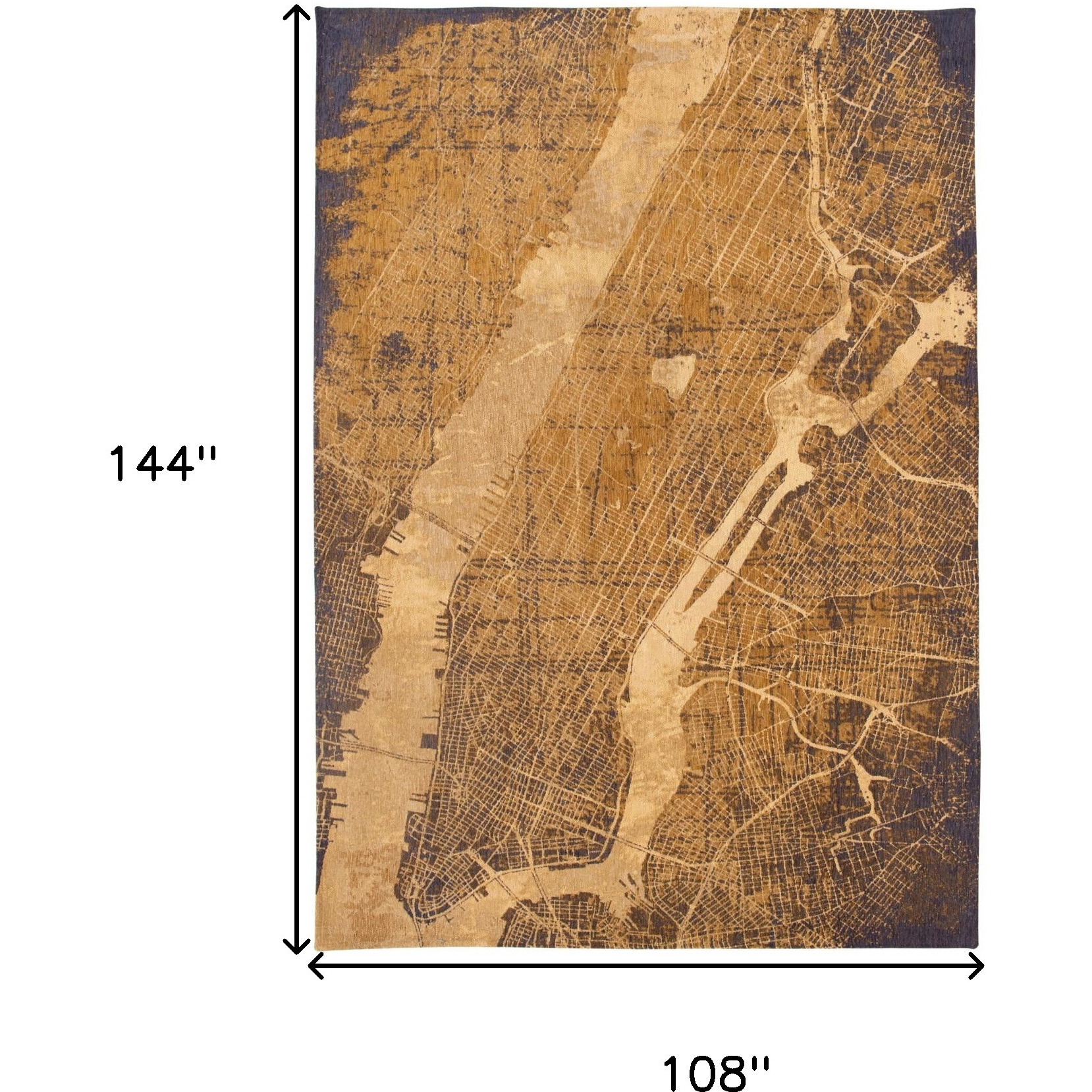 9' X 13' Yellow Abstract Non Skid Area Rug