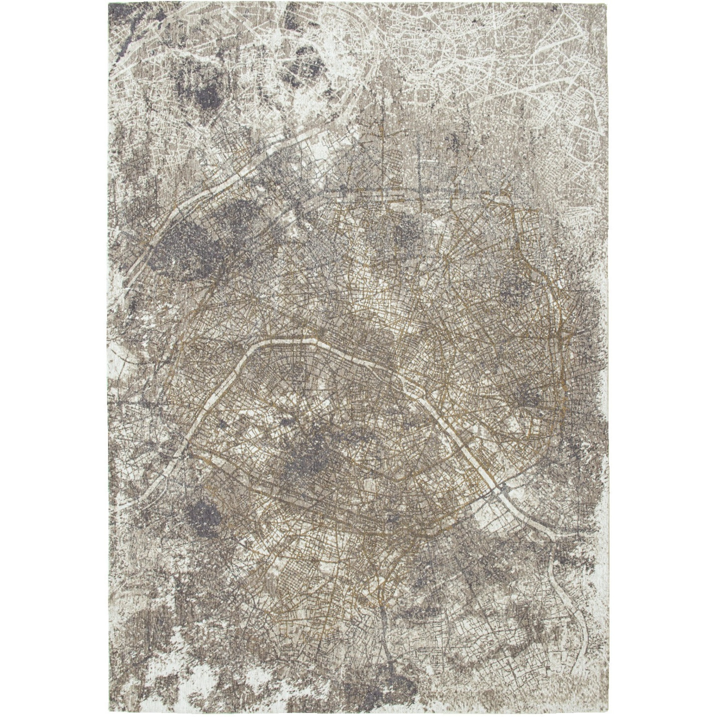 3' X 5' Gray and White Abstract Non Skid Area Rug