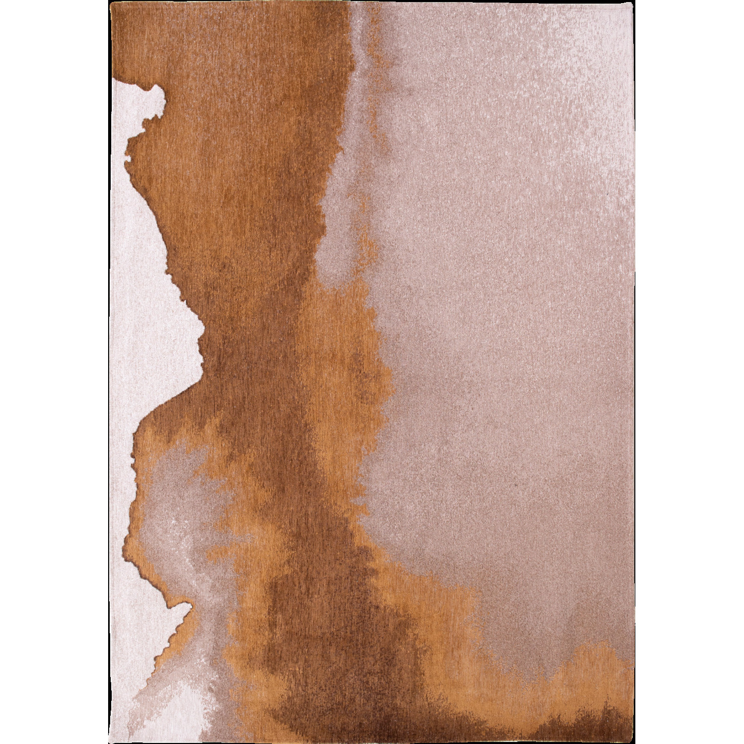 3' X 5' Yellow and Brown Abstract Non Skid Area Rug