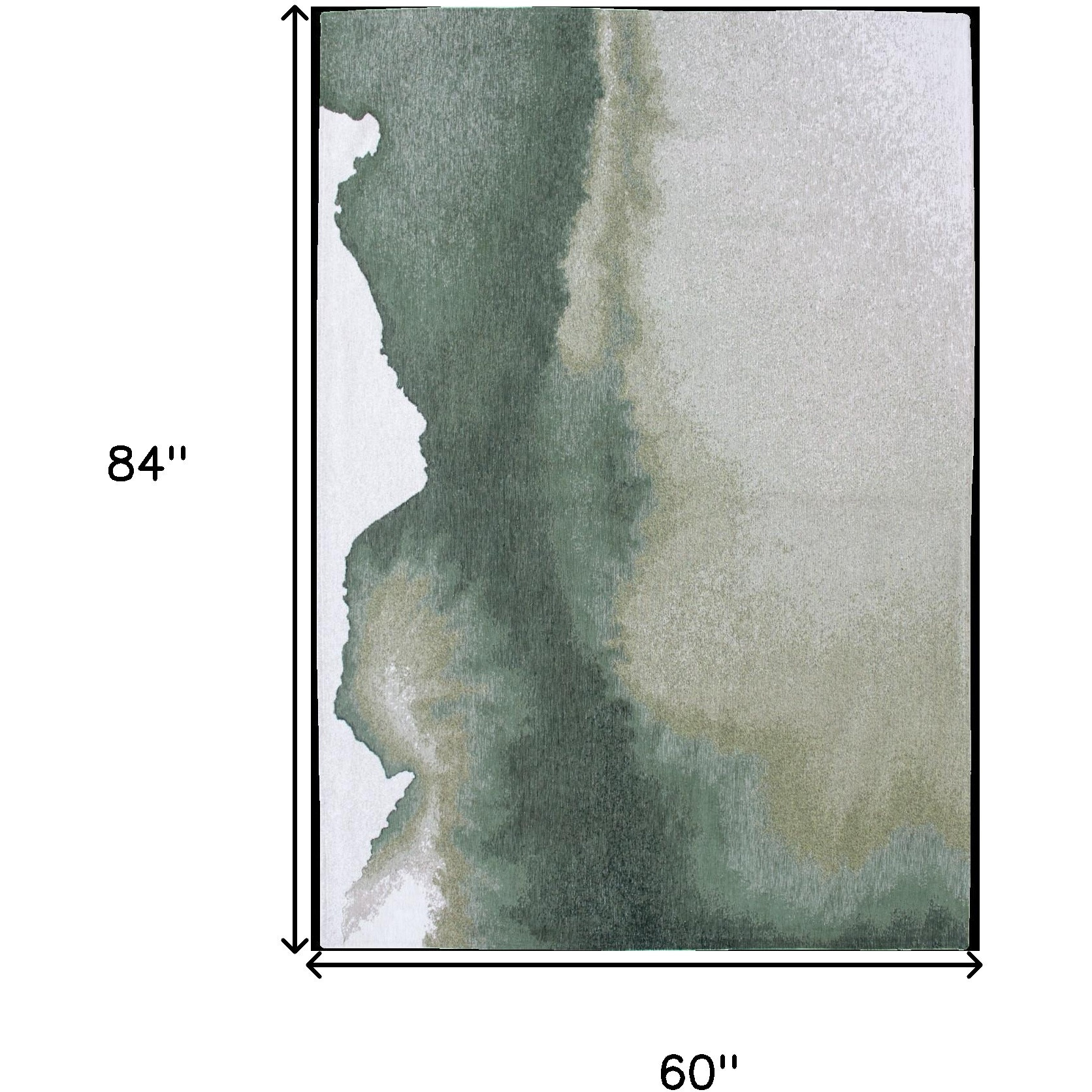 6' X 8' Gray and Green Abstract Non Skid Area Rug