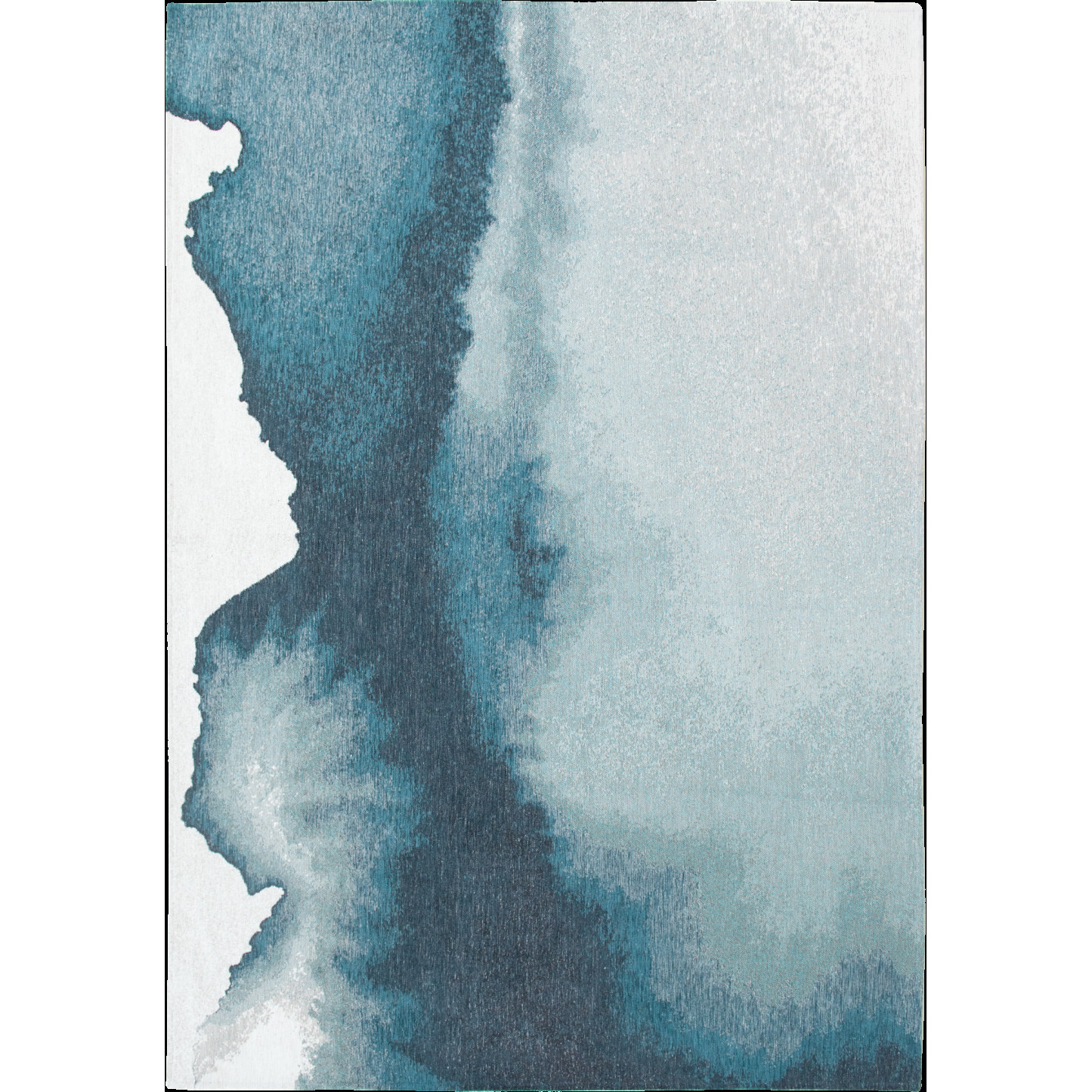 3' X 5' Blue and Gray Abstract Non Skid Area Rug