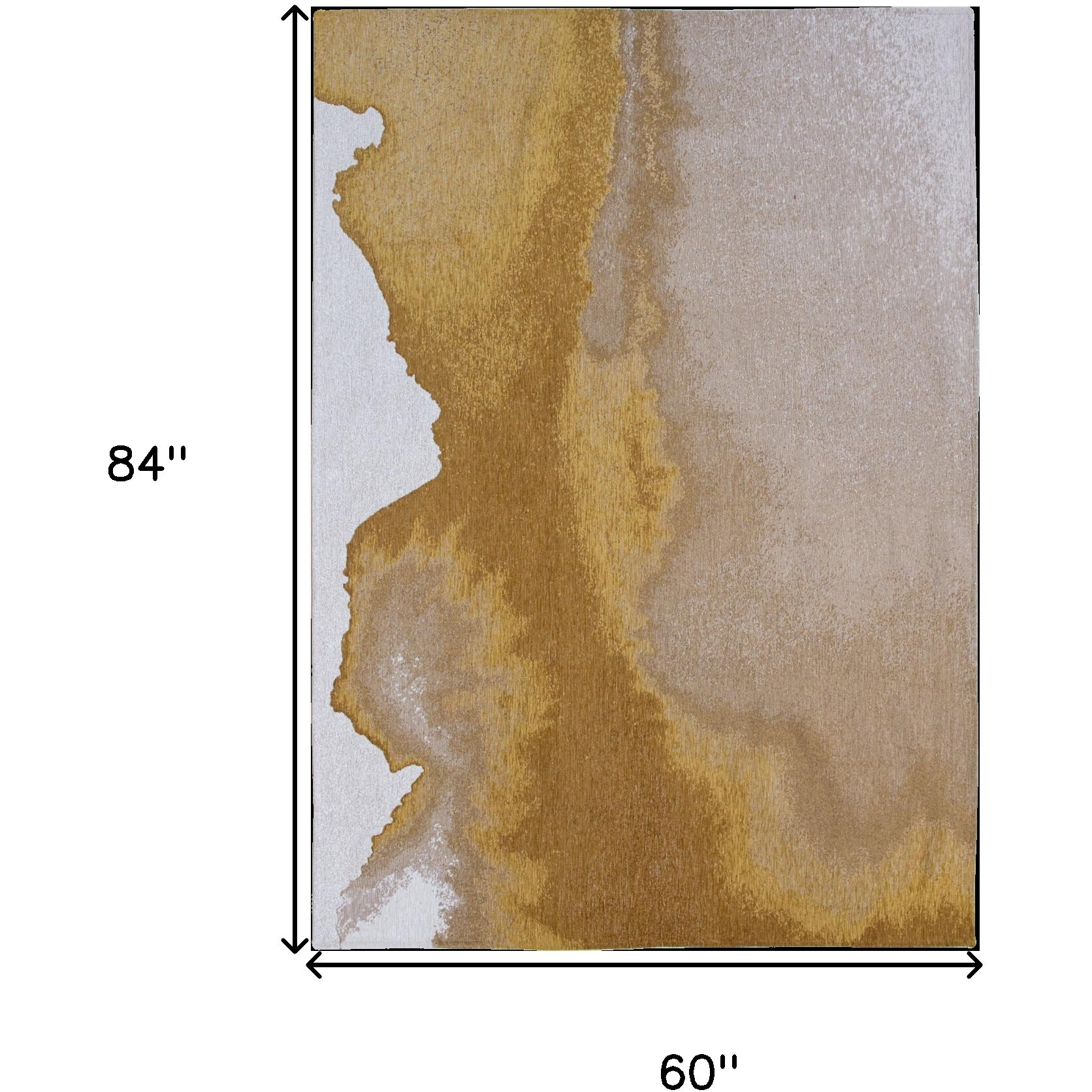 6' X 8' Gray and Yellow Abstract Non Skid Area Rug