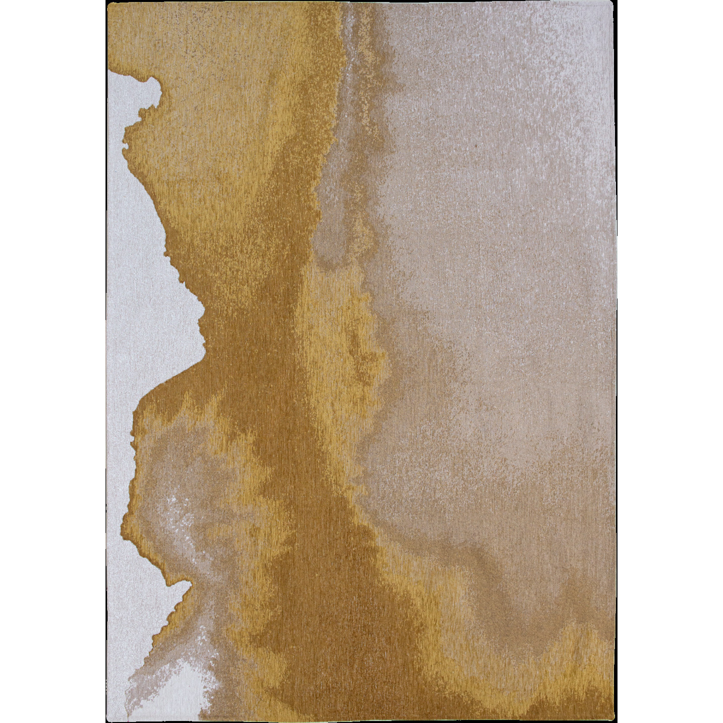 6' X 8' Gray and Yellow Abstract Non Skid Area Rug