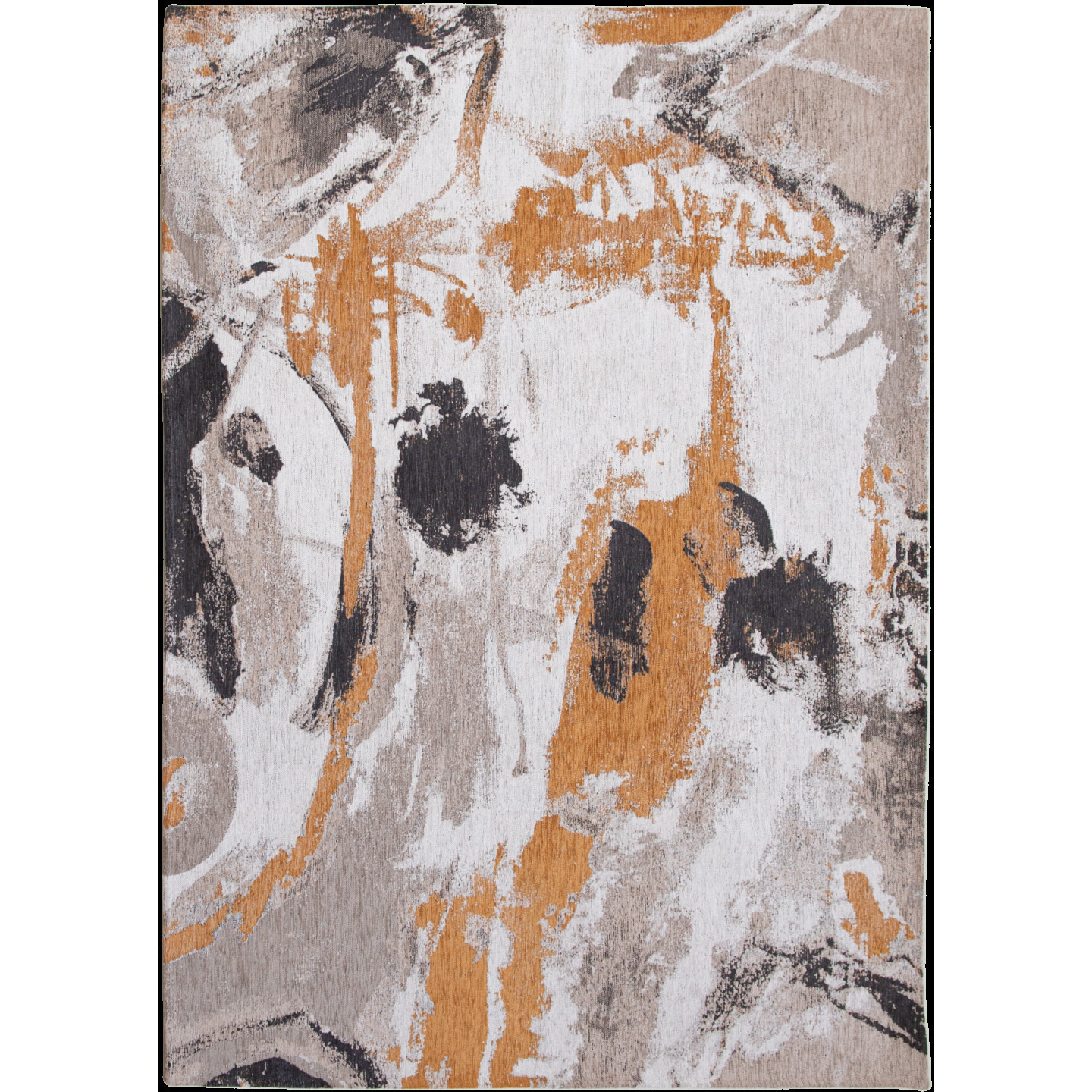 5' X 7' Gray and White Abstract Non Skid Area Rug