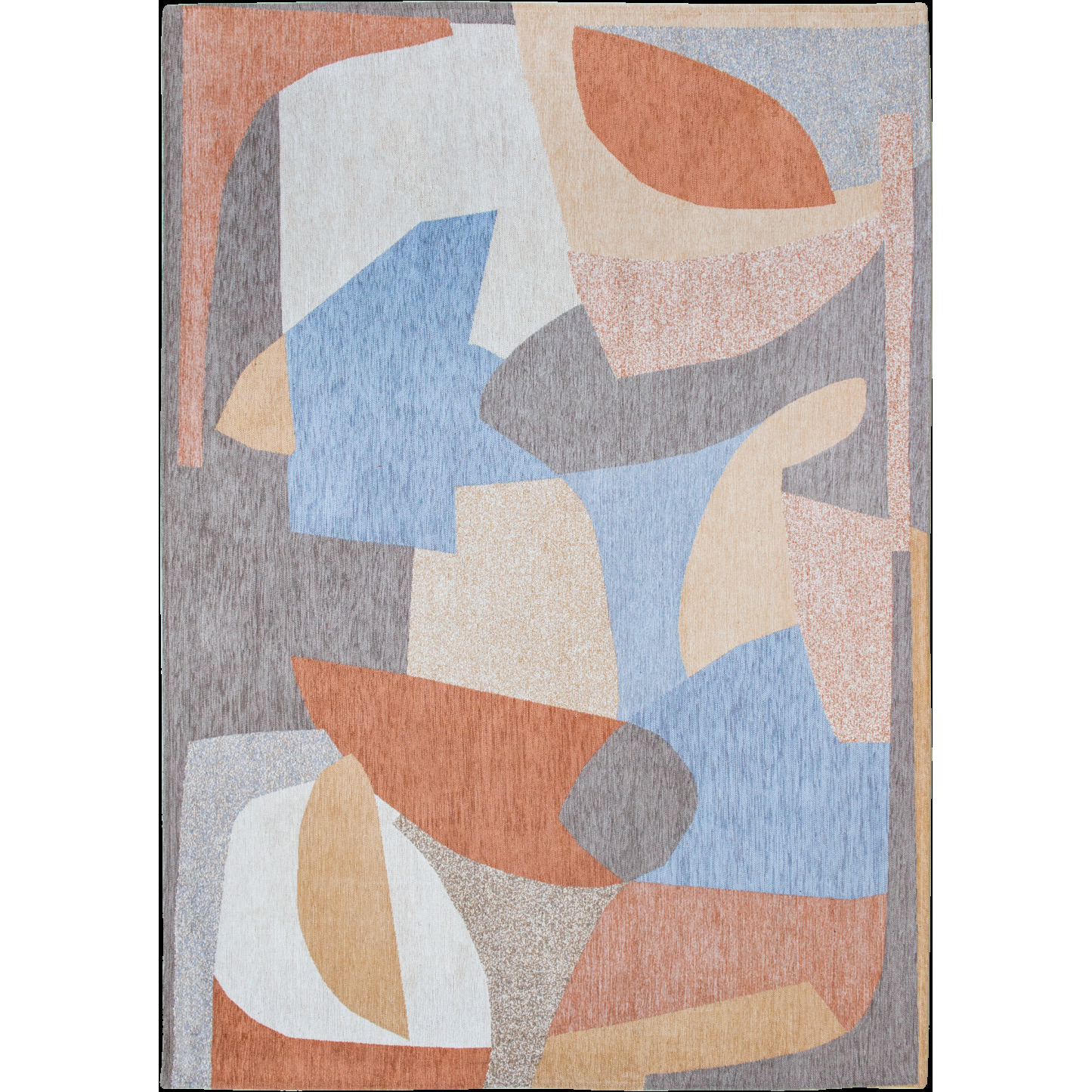 5' X 7' Blue and Gray Abstract Non Skid Area Rug