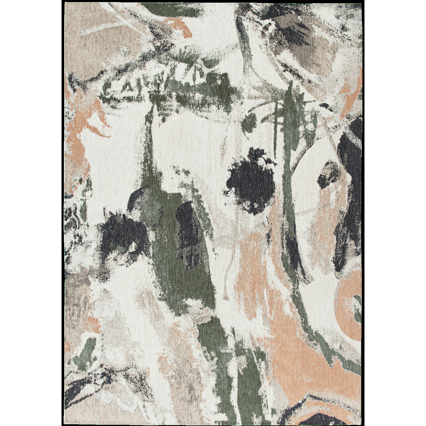 3' X 5' Gray and Orange Abstract Non Skid Area Rug