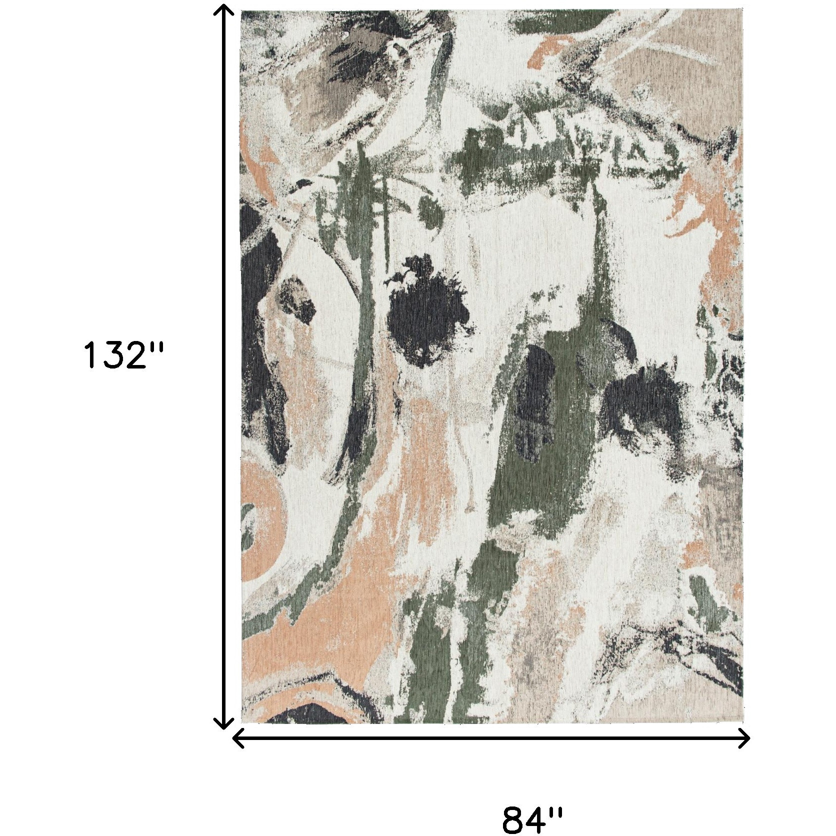 8' X 11' Gray and Orange Abstract Non Skid Area Rug