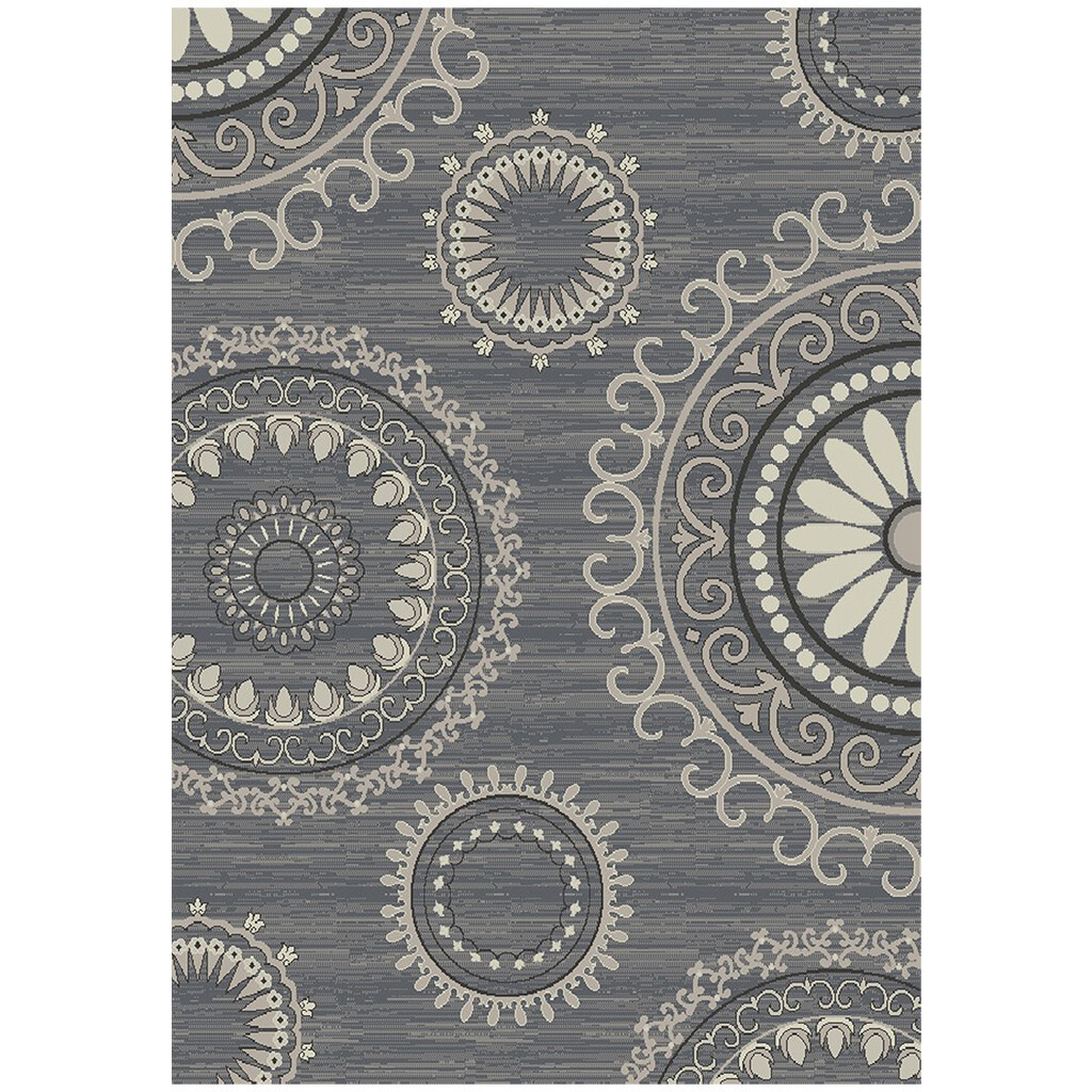 8' X 10' Gray and Ivory Geometric Area Rug