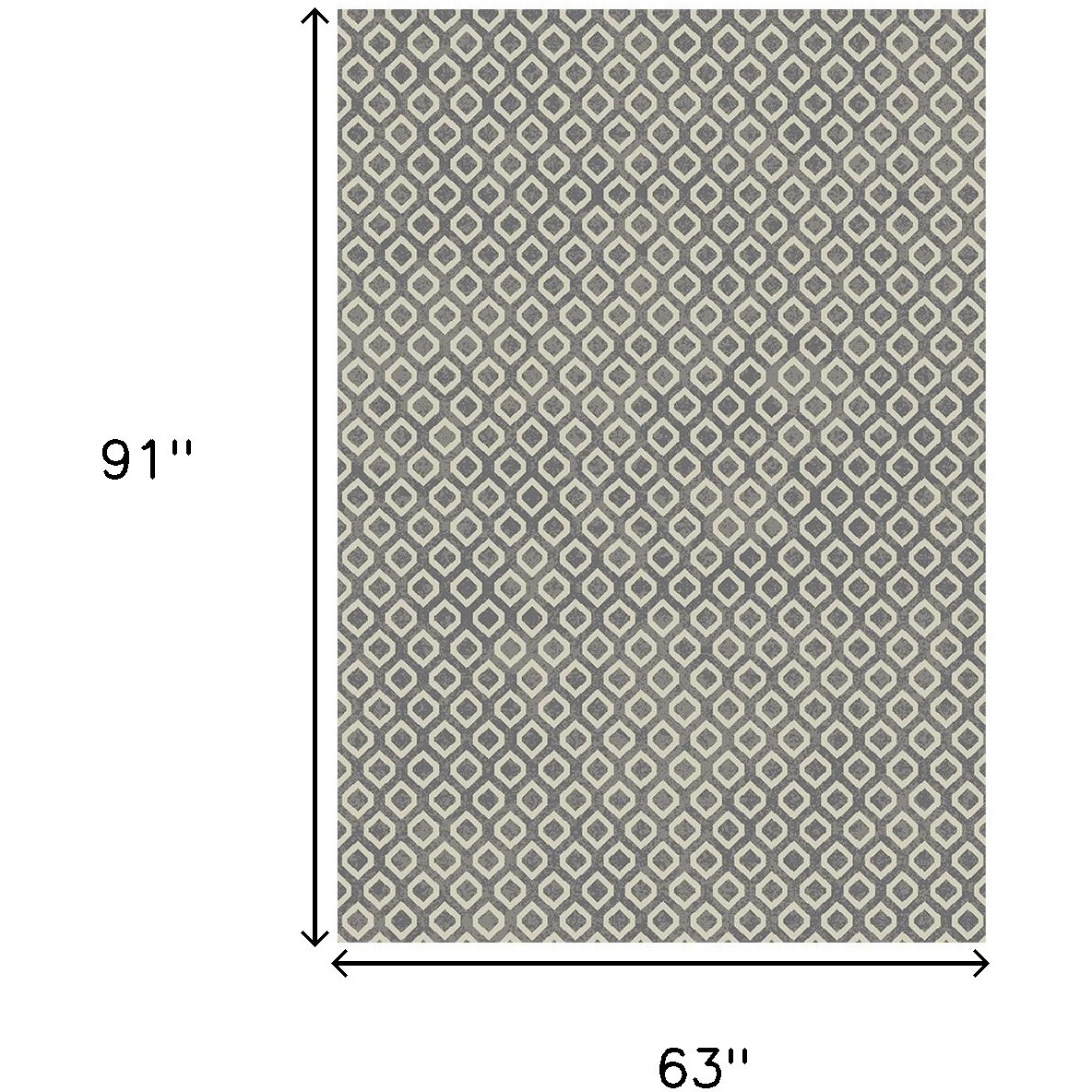 5' X 8' Beige and Gray Geometric Area Rug