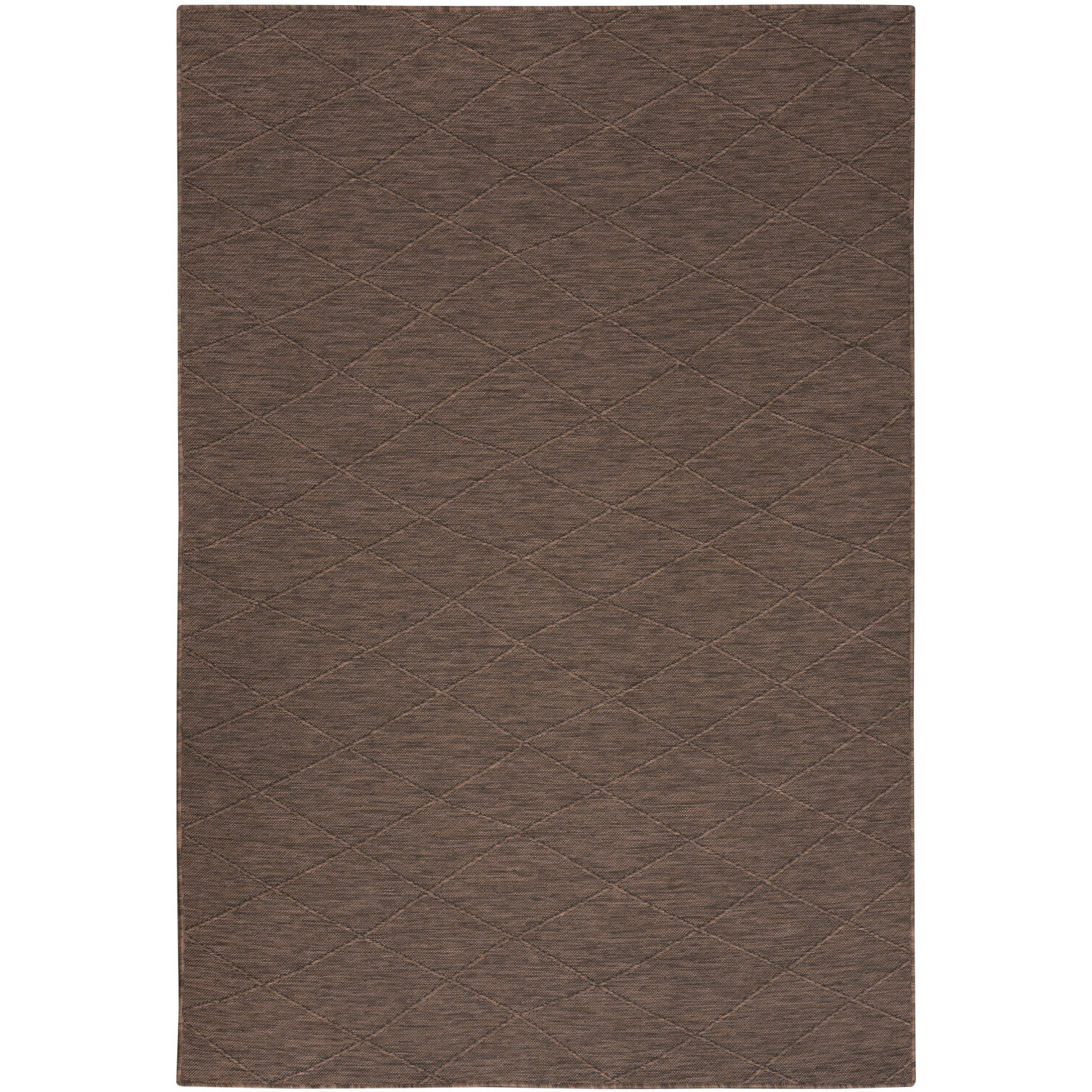 4' X 6' Brown Geometric Power Loom Non Skid Area Rug