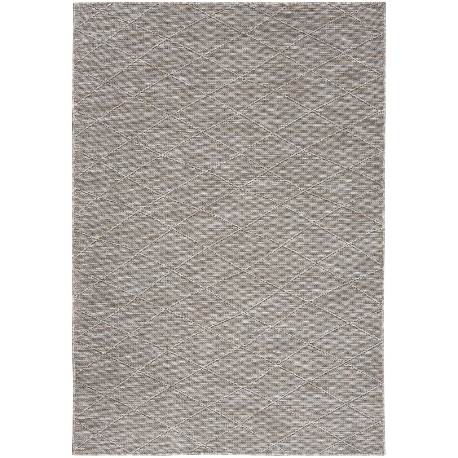 4' X 6' Gray Geometric Power Loom Non Skid Area Rug