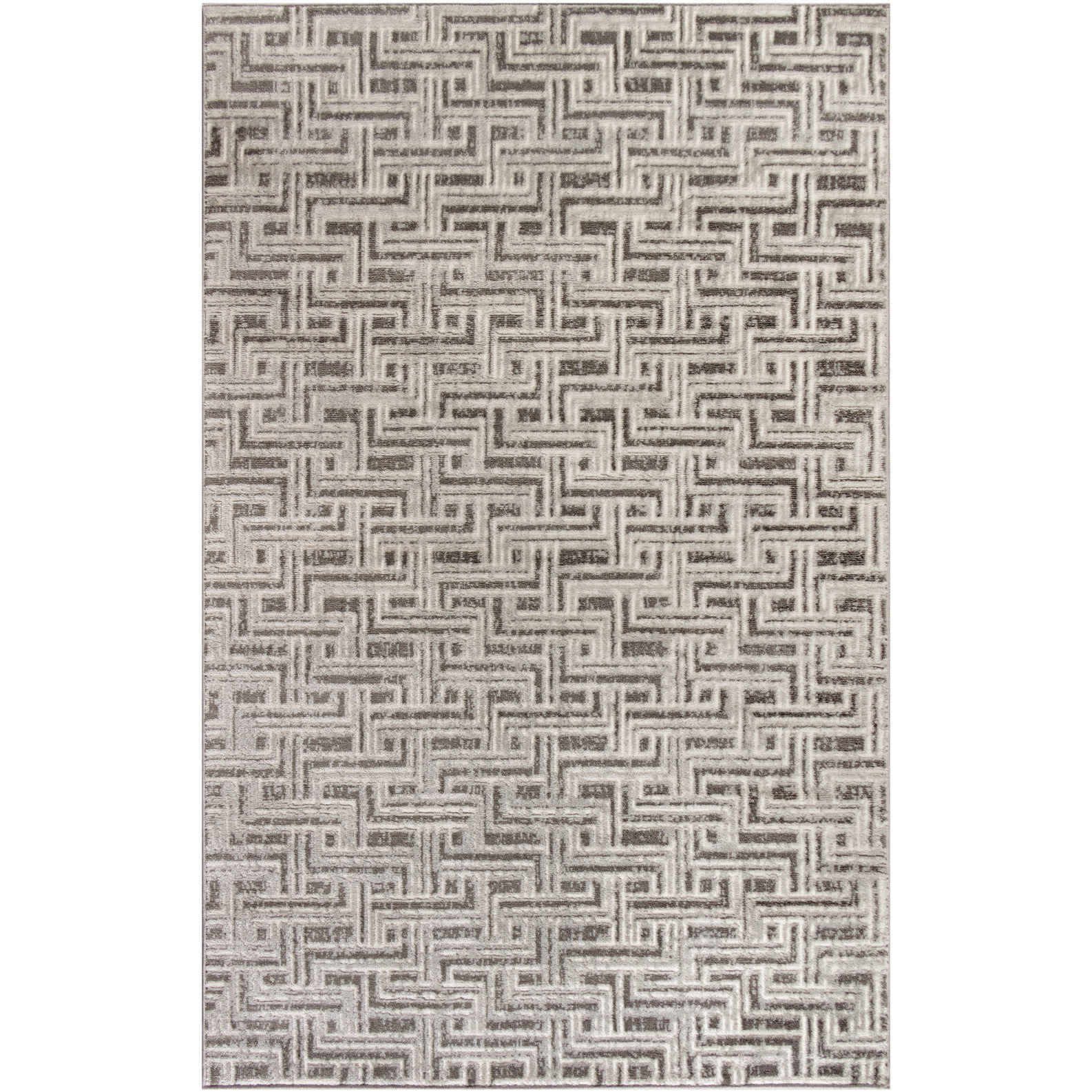4' X 6' Gray Geometric Distressed Area Rug