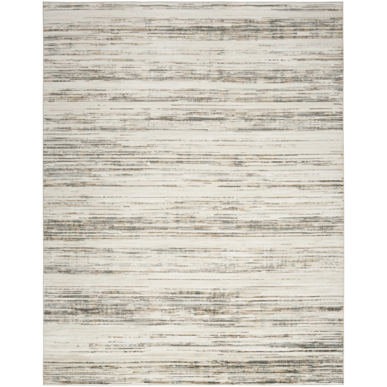 9' X 12' Cream Abstract Distressed Area Rug