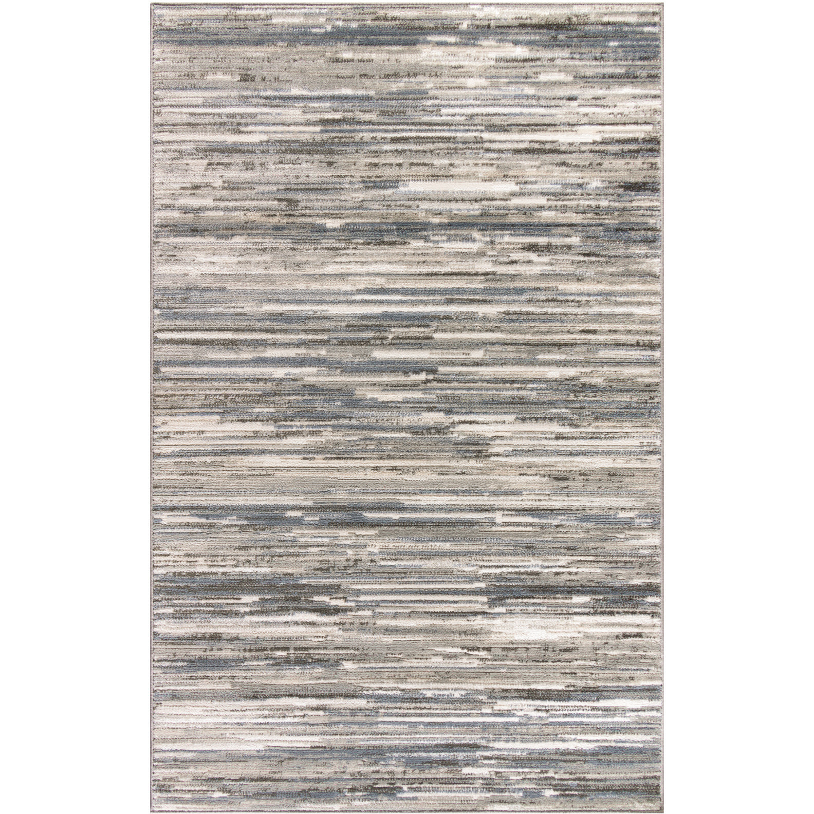4' X 6' Cream Abstract Distressed Area Rug