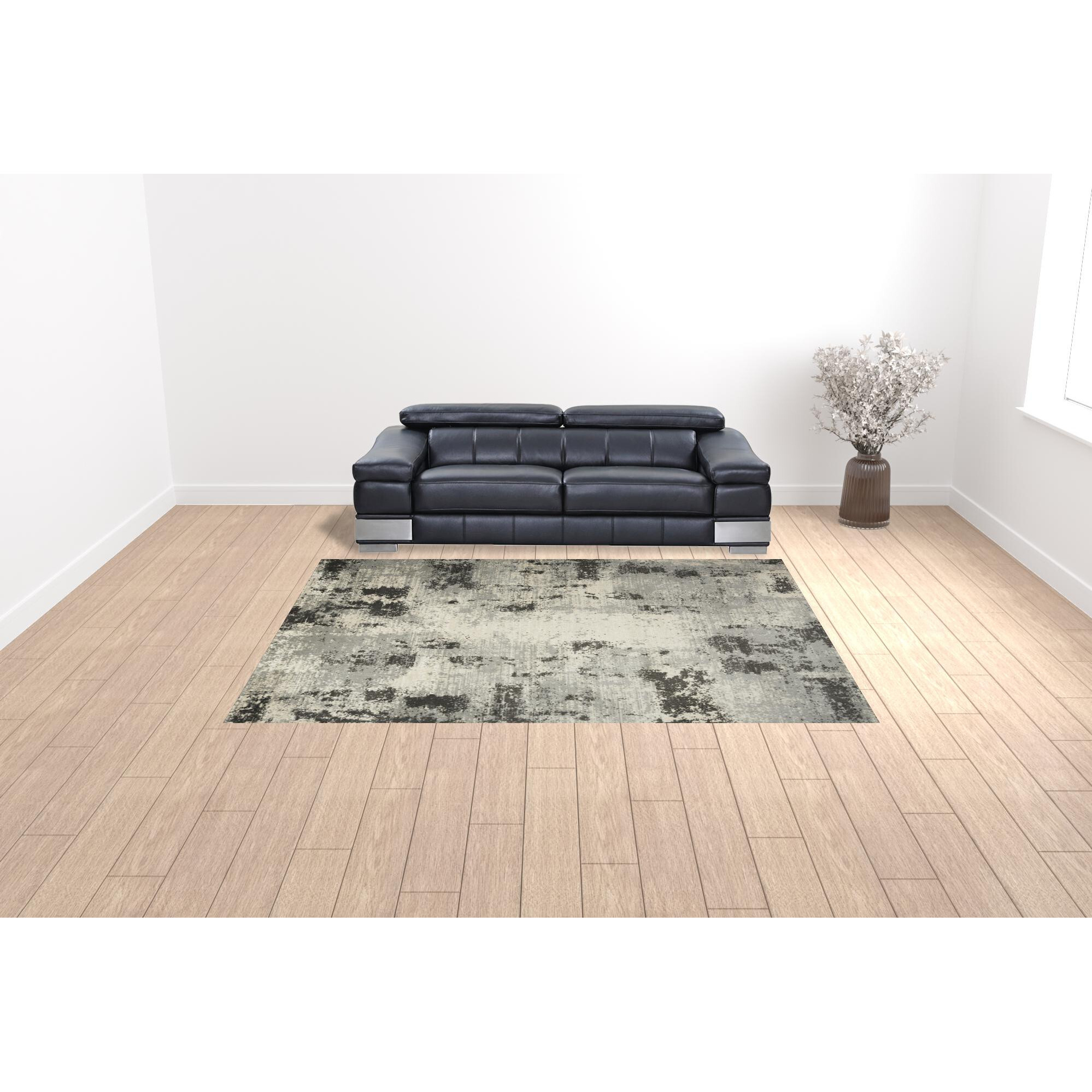 9' X 12' Cream Abstract Area Rug