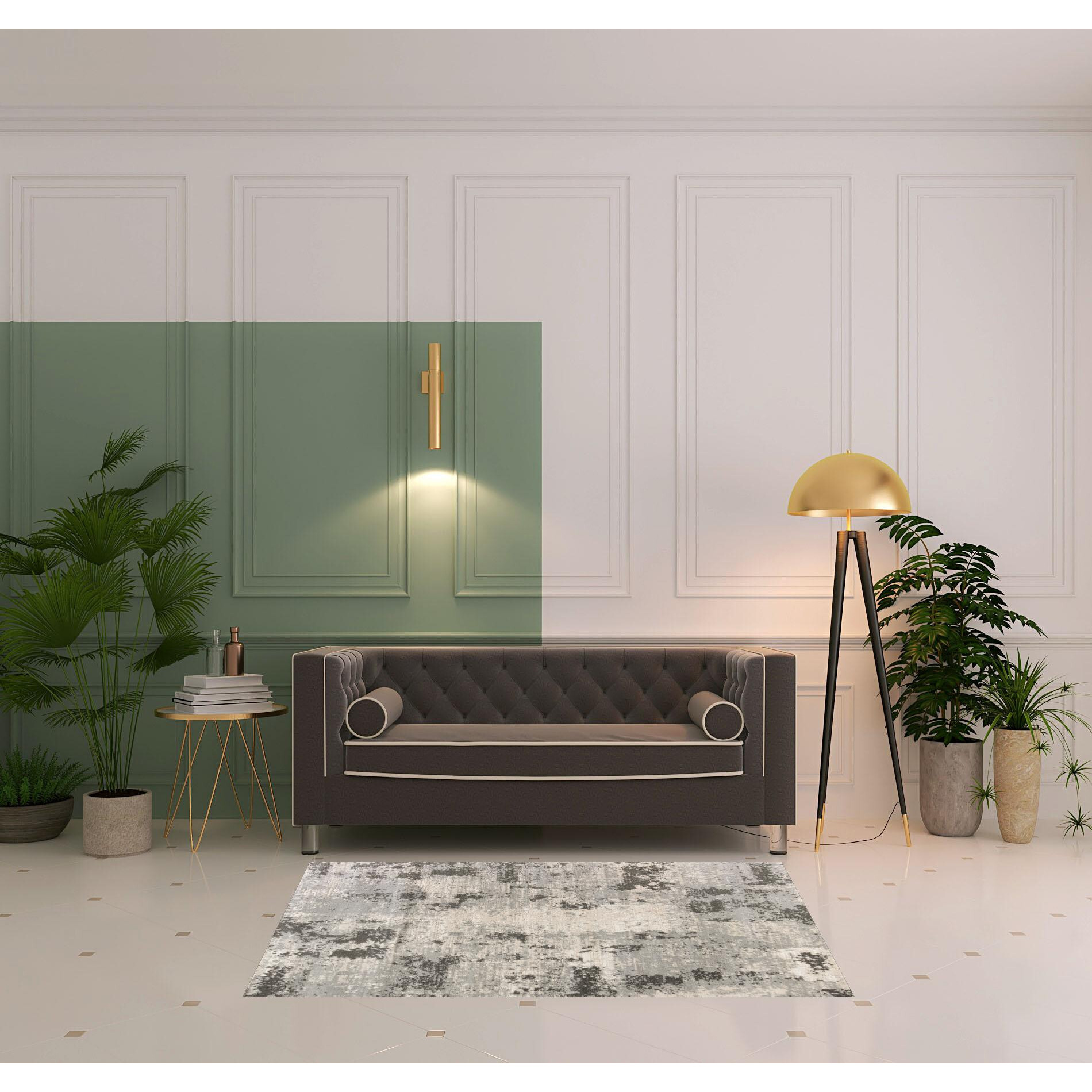 4' X 6' Cream Abstract Area Rug