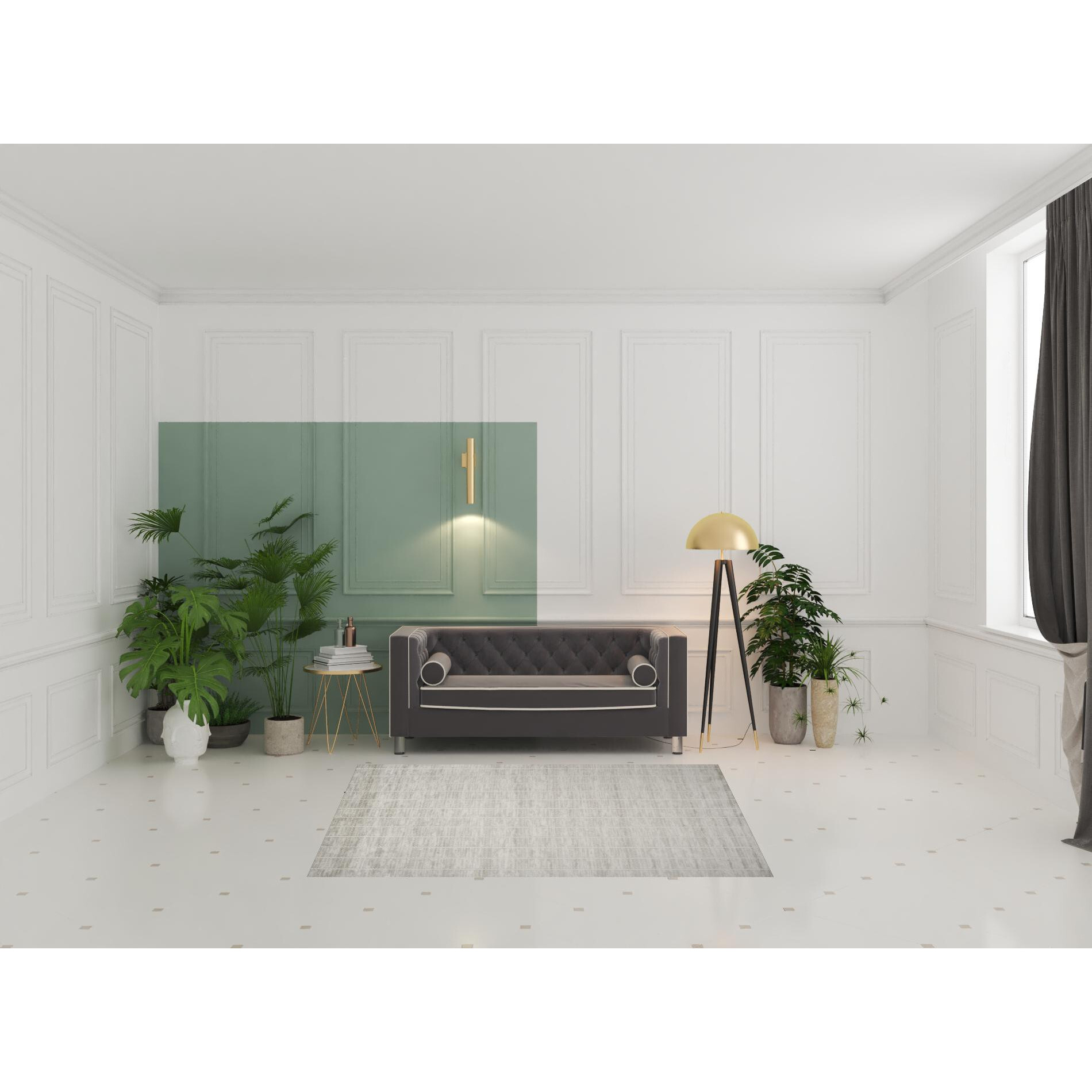 5' X 7' Gray Geometric Area Rug