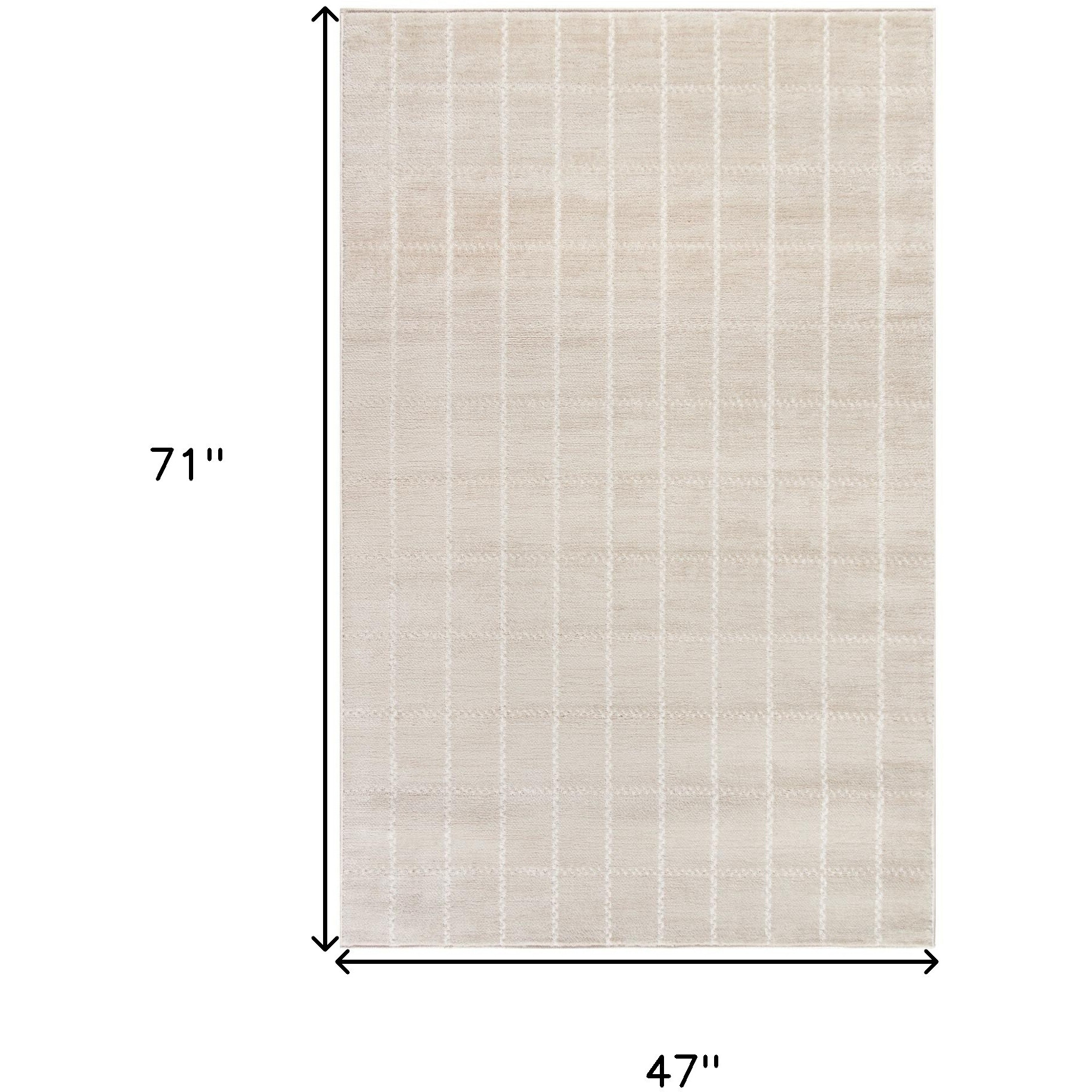 4' X 6' Cream Geometric Area Rug