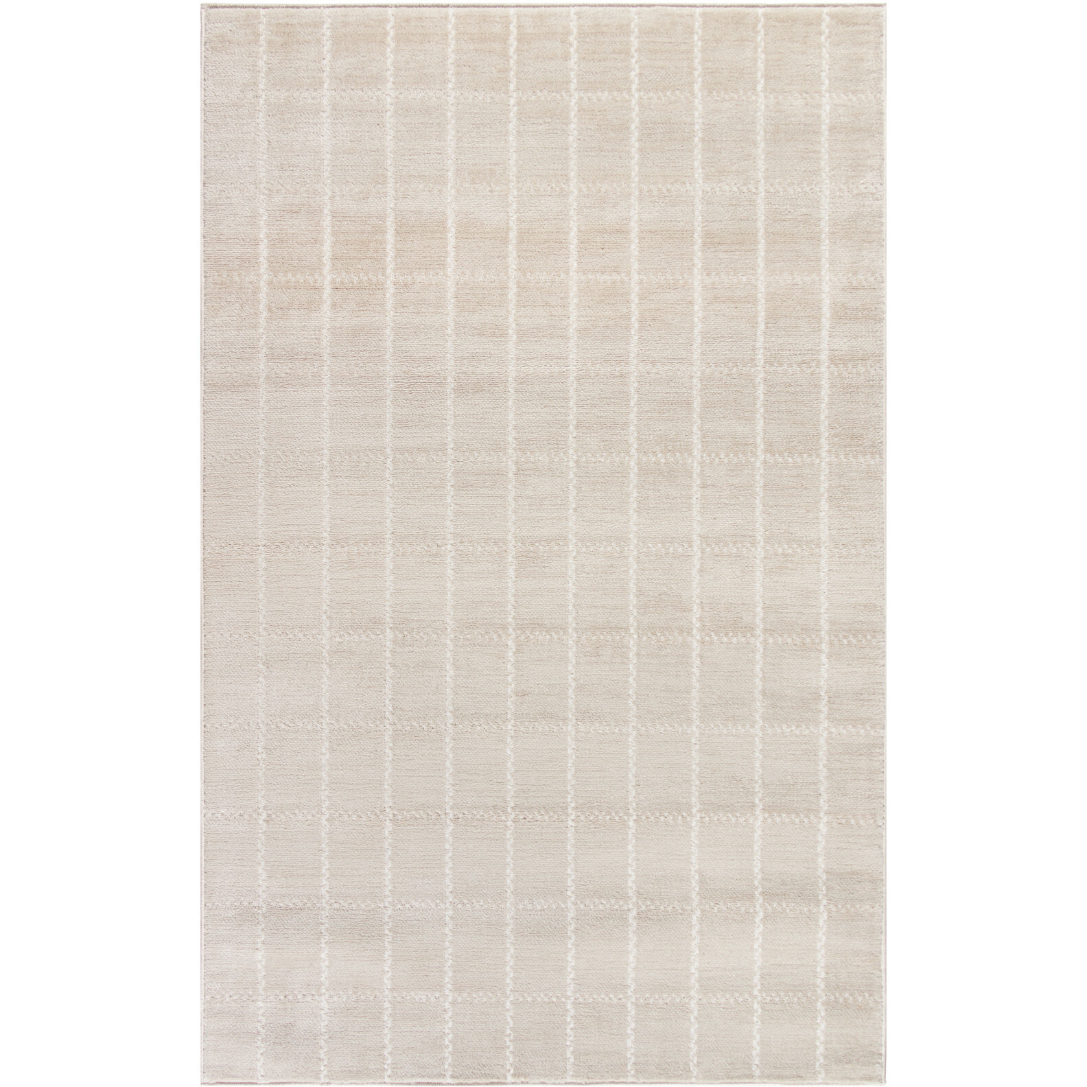 4' X 6' Cream Geometric Area Rug