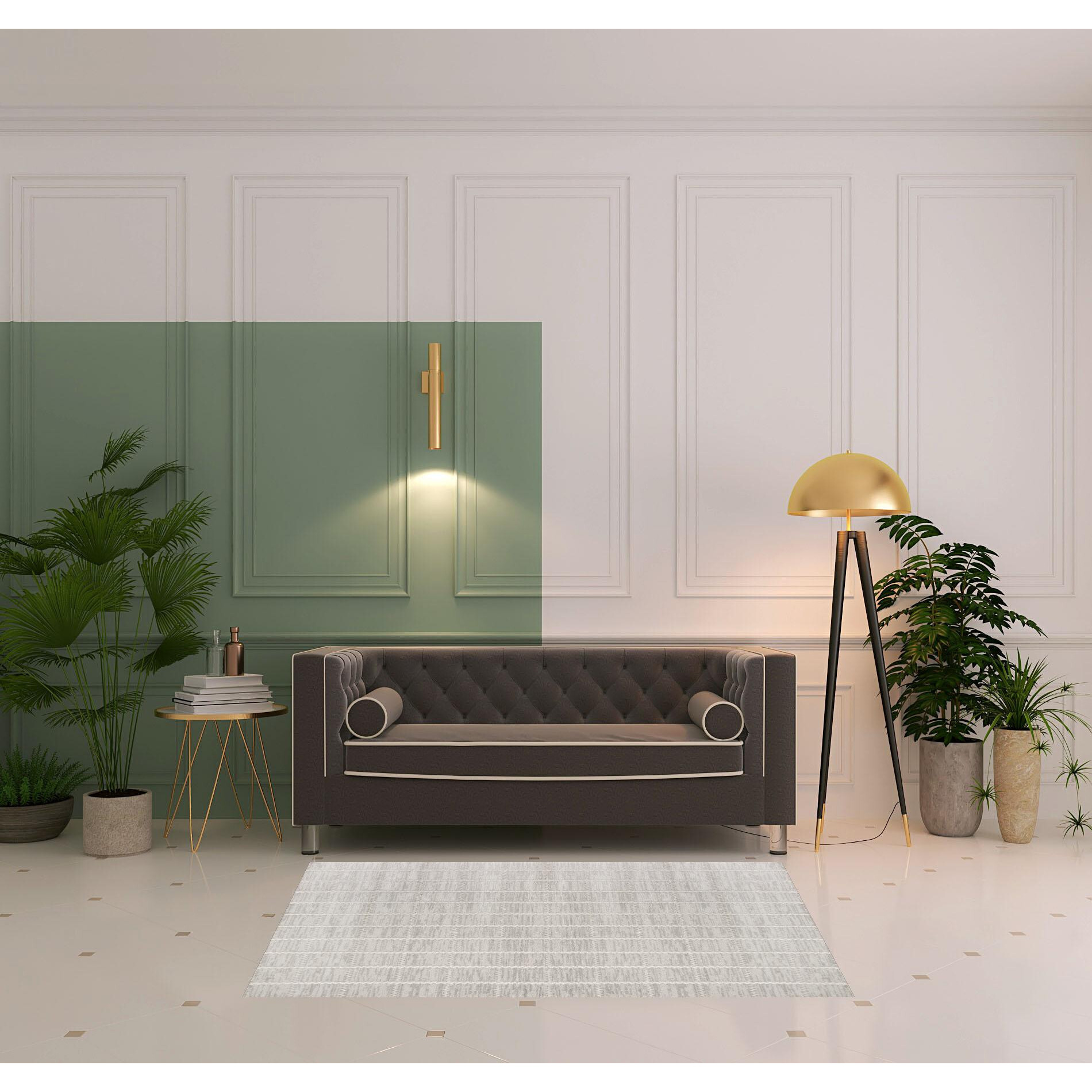 4' X 6' Gray Geometric Area Rug