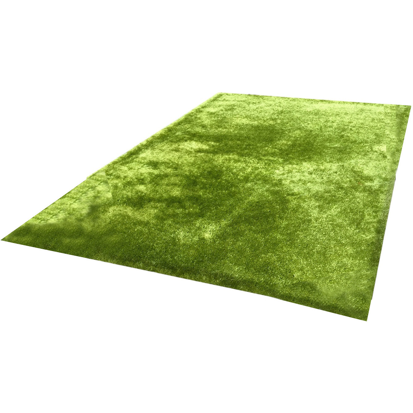 5' X 7' Lime Green Shag Hand Tufted Area Rug