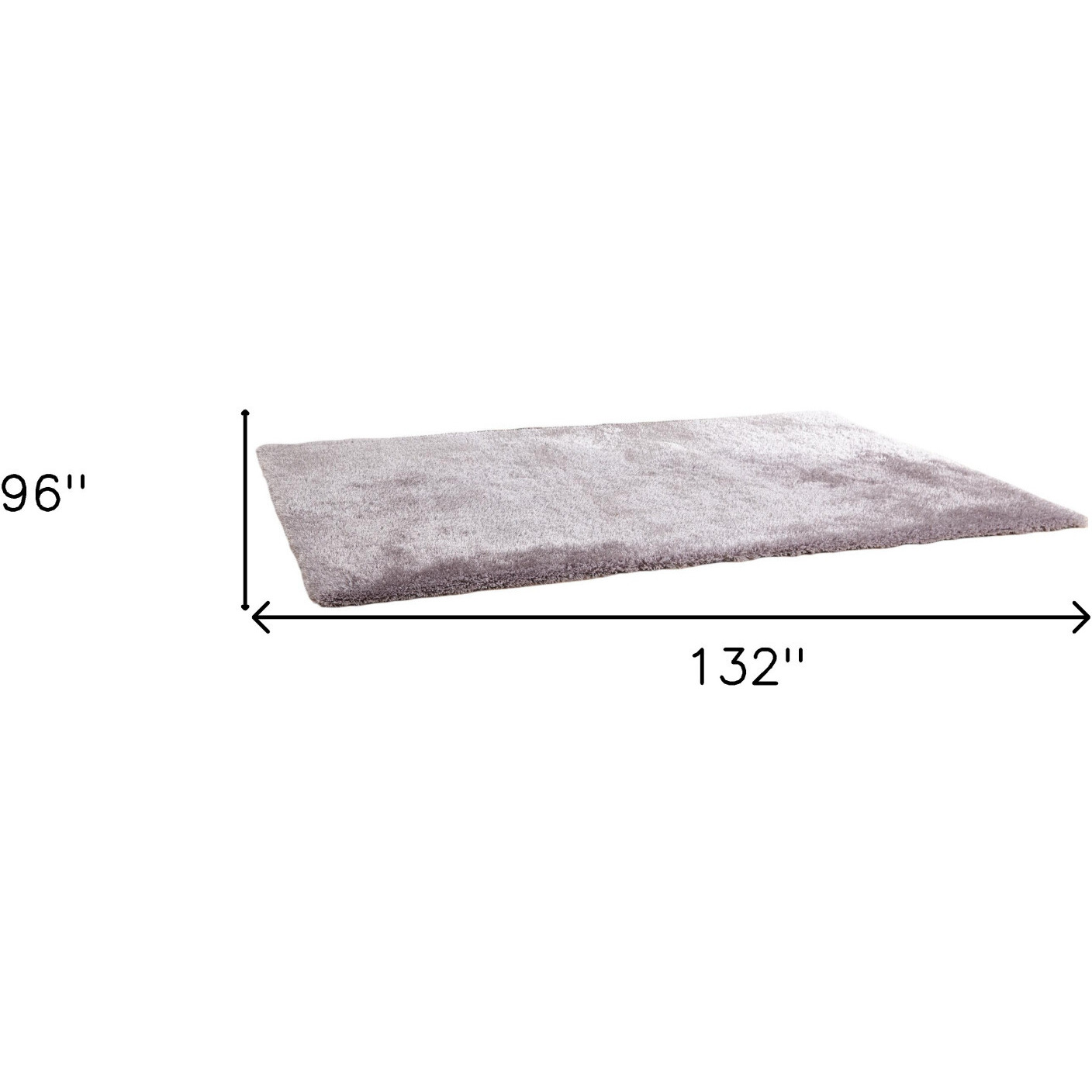 8' X 11' Silver Shag Hand Tufted Area Rug