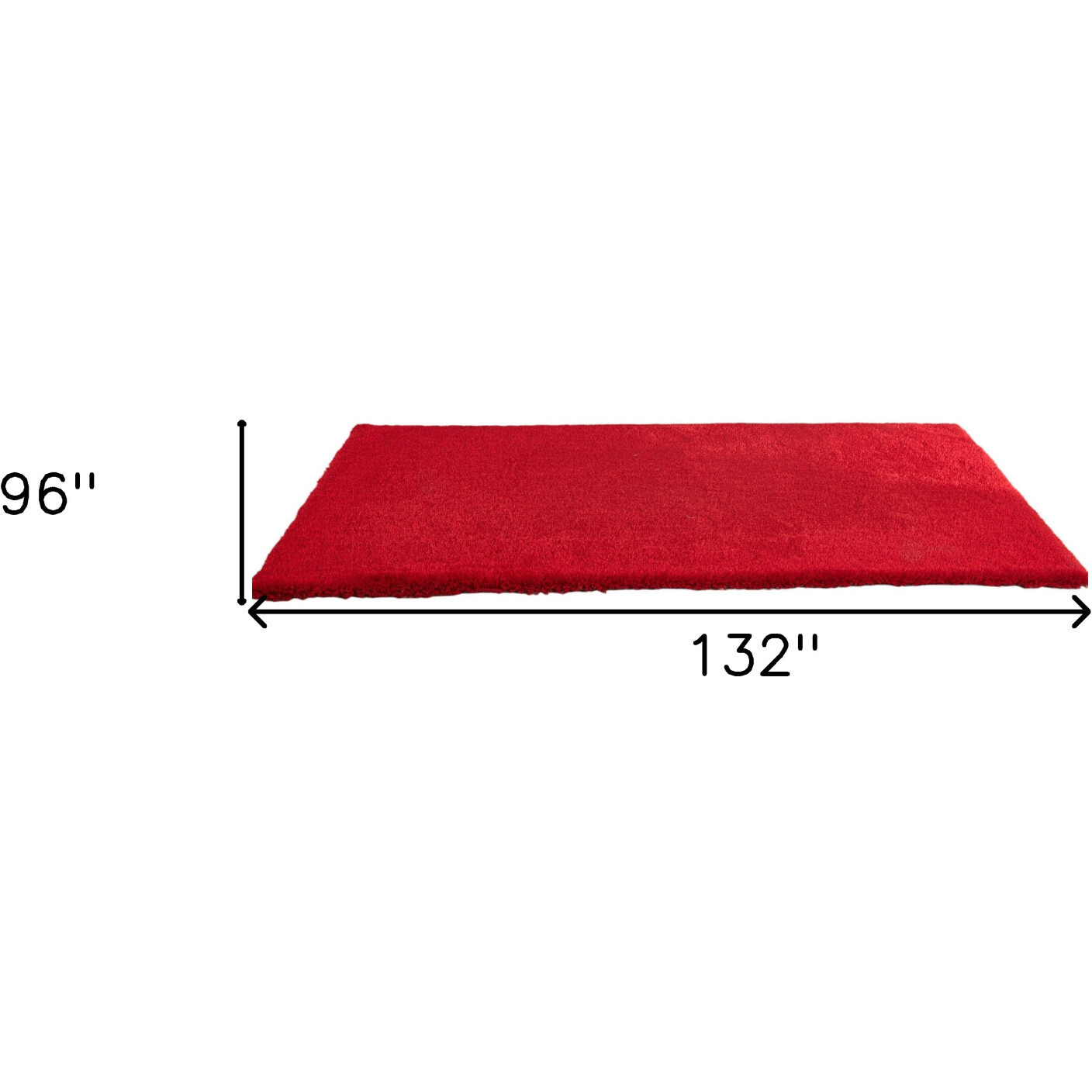 8' X 11' Red Shag Hand Tufted Area Rug