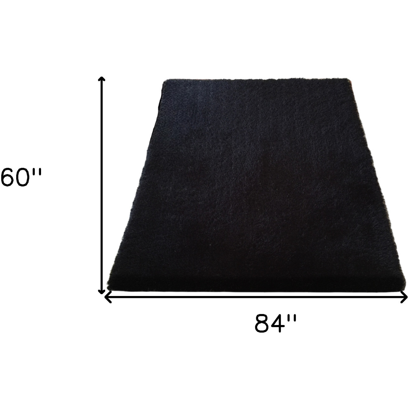 5' X 7' Black Shag Hand Tufted Area Rug