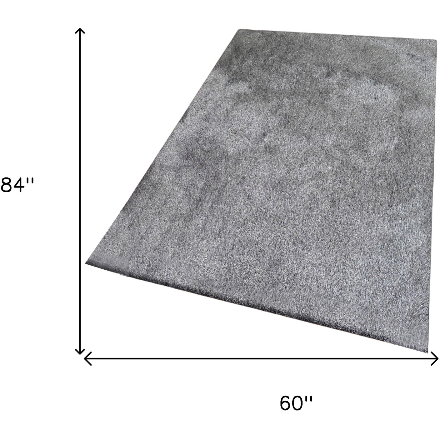 5' X 7' Gray Shag Hand Tufted Area Rug