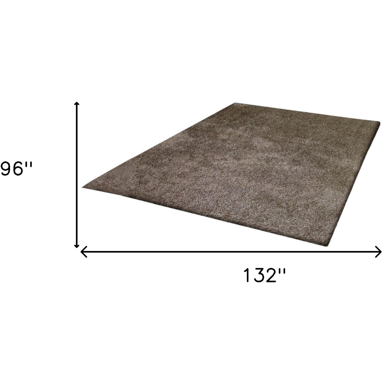 8' X 11' Brown Shag Hand Tufted Area Rug