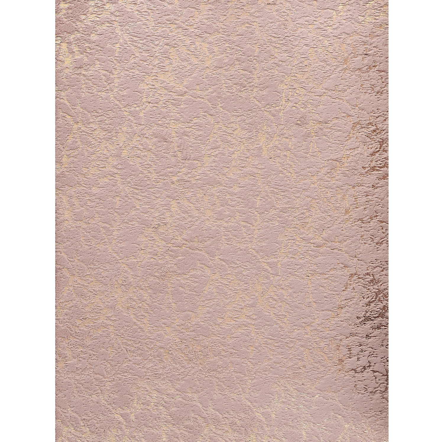 6' X 9' Pink and Gold Faux Fur Abstract Shag Non Skid Area Rug