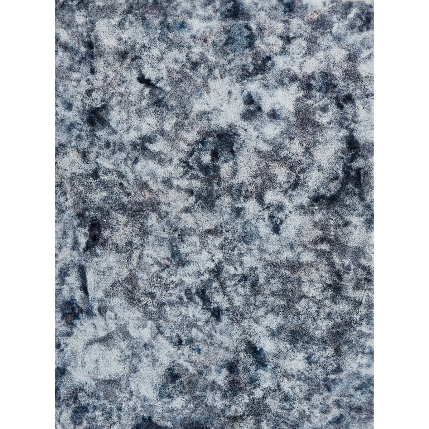 7' X 10' Gray and White FauX Fur Abstract Shag Non Skid Area Rug
