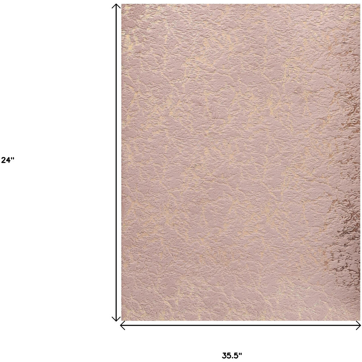 2' X 3' Pink and Gold Faux Fur Abstract Shag Non Skid Area Rug