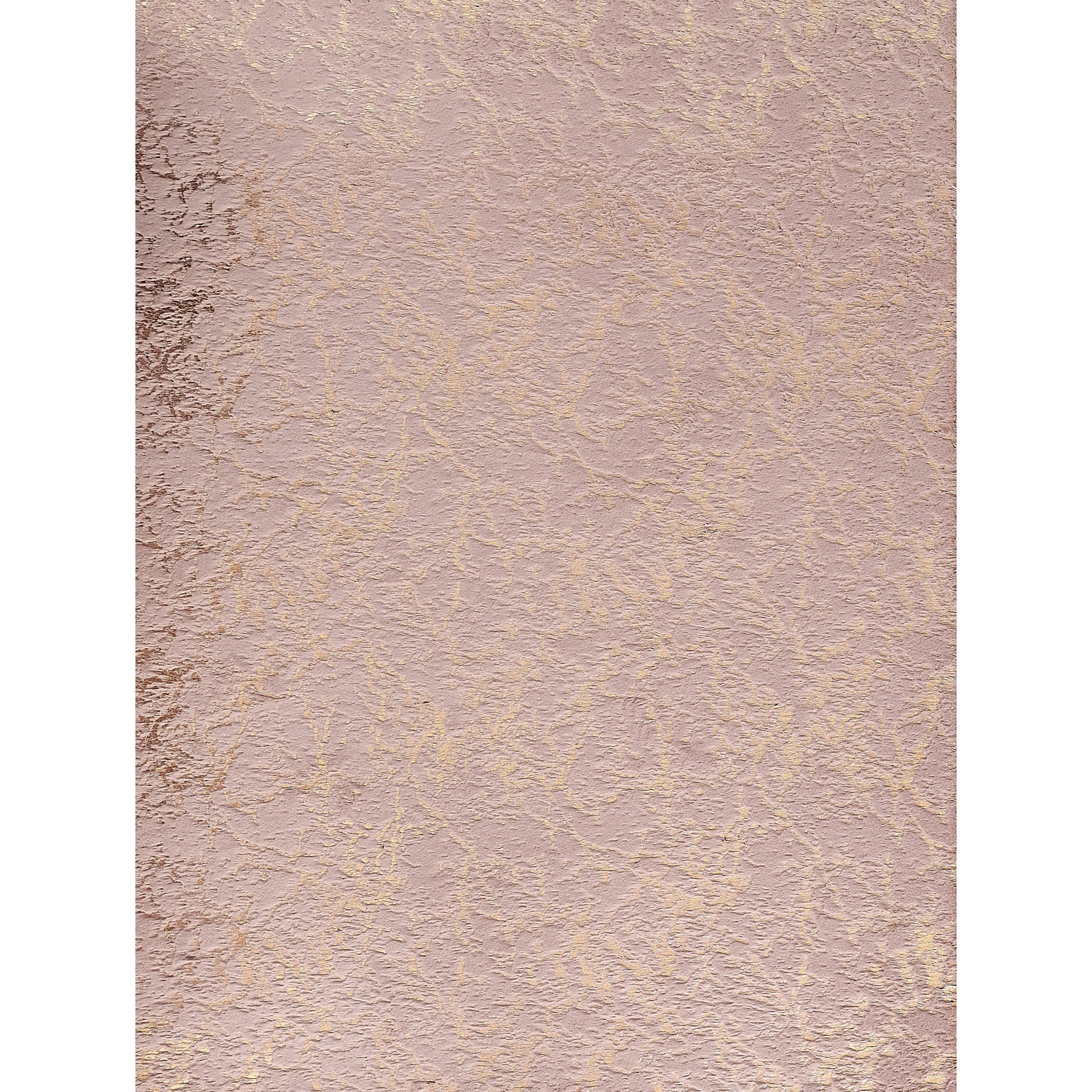 5' X 7' Pink and Gold Faux Fur Abstract Shag Non Skid Area Rug