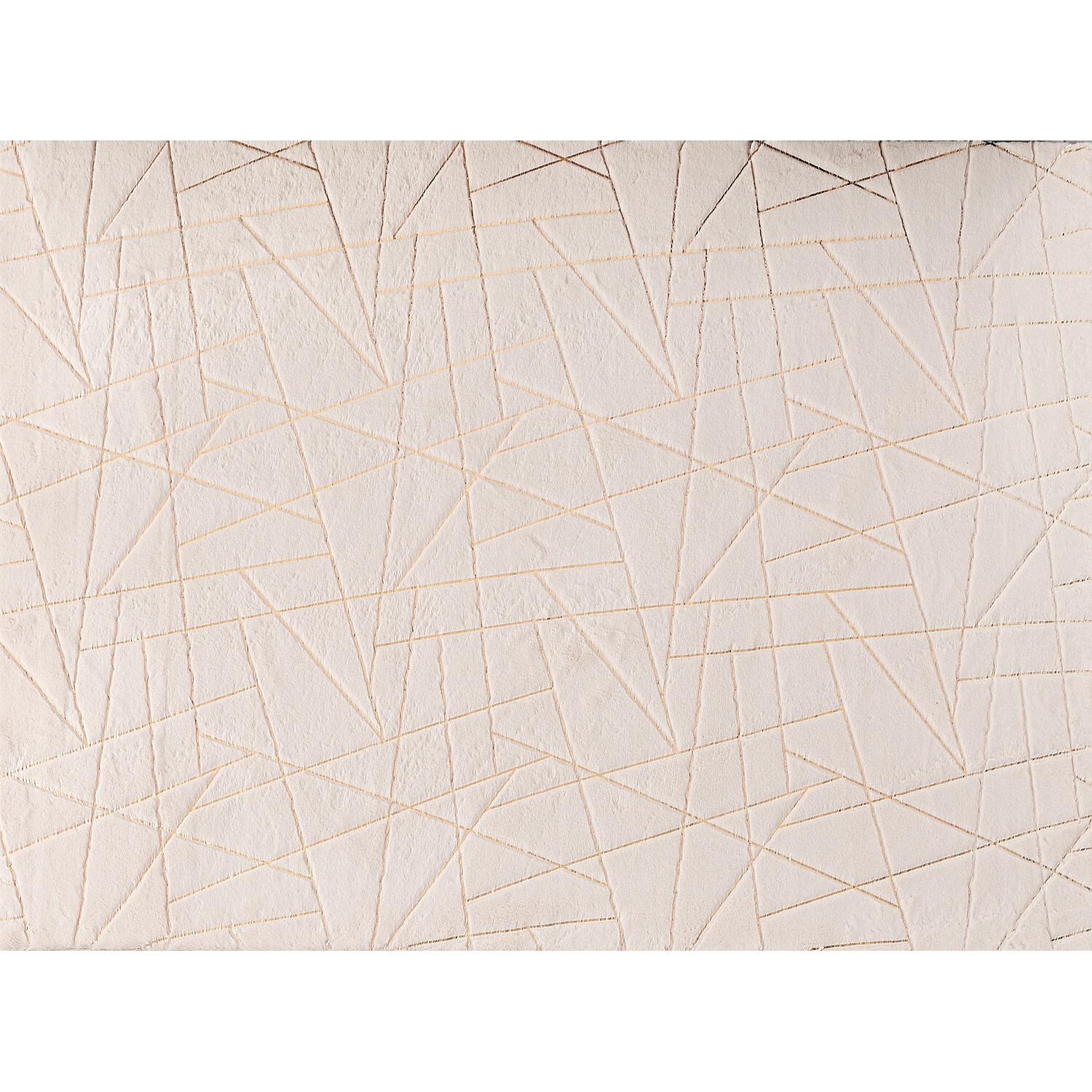 8' X 11' Beige and Gold Faux Fur Abstract Shag Non Skid Area Rug
