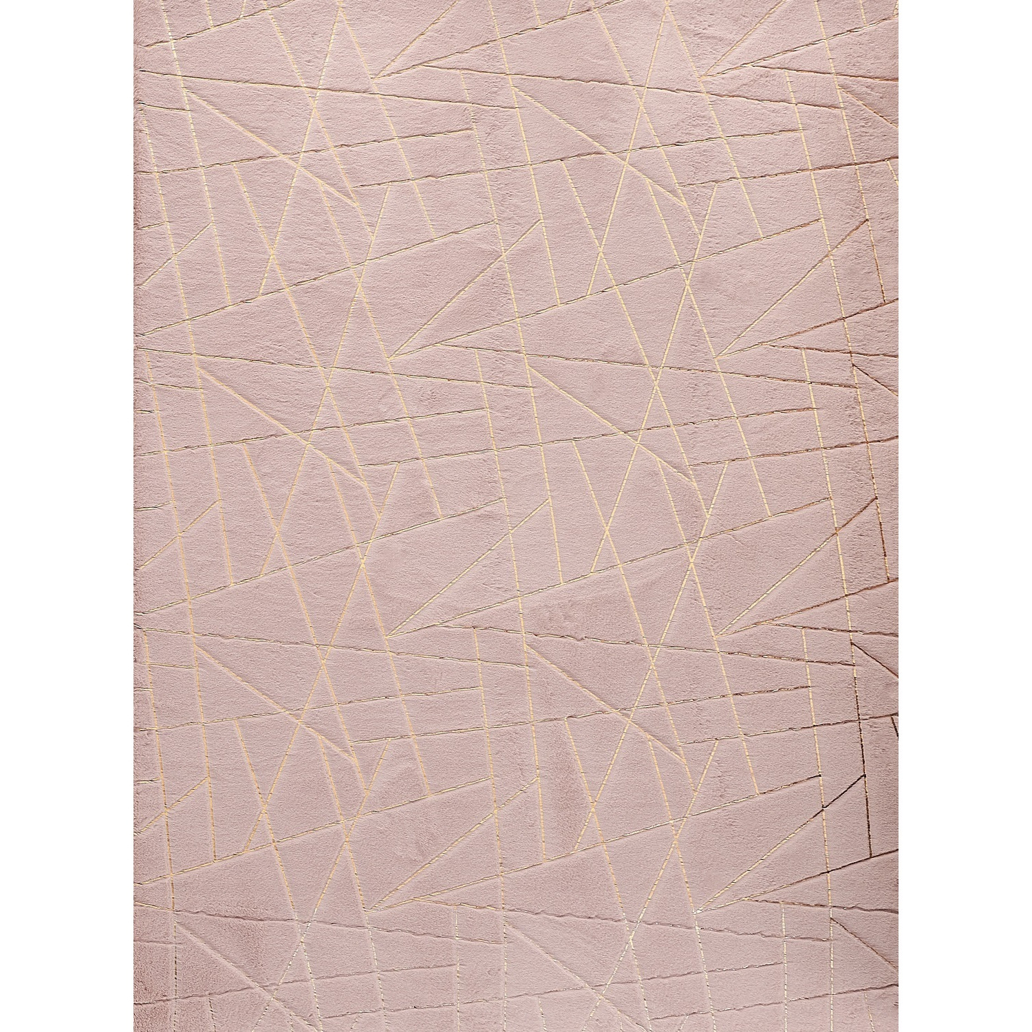 8' X 11' Pink and Gold Faux Fur Abstract Shag Non Skid Area Rug
