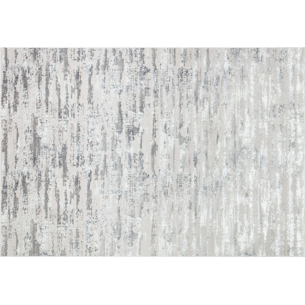 10' Gray and Silver Abstract Washable Non Skid Runner Area Rug