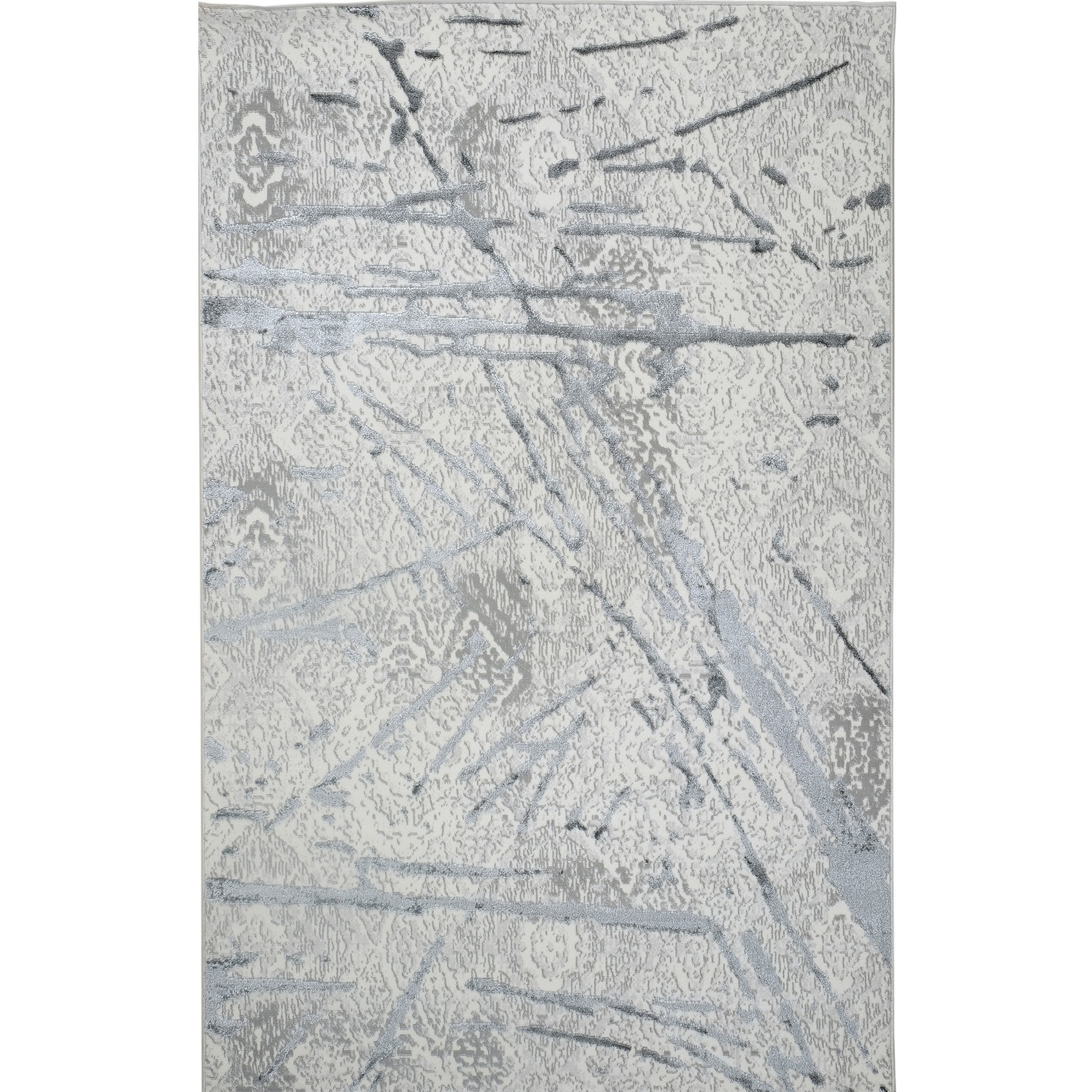 4' X 6' Gray and Silver Abstract Area Rug