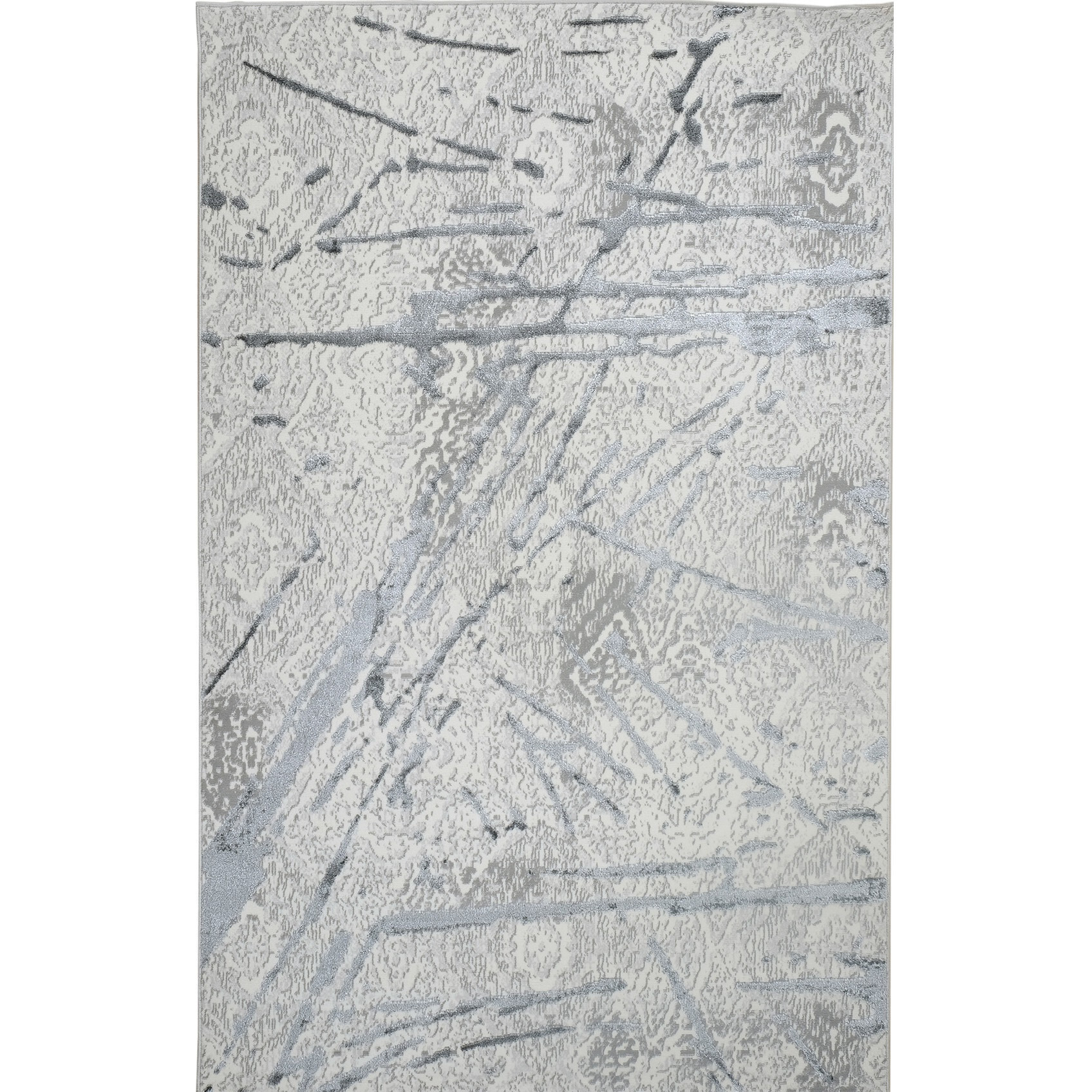 4' X 6' Gray and Silver Abstract Area Rug