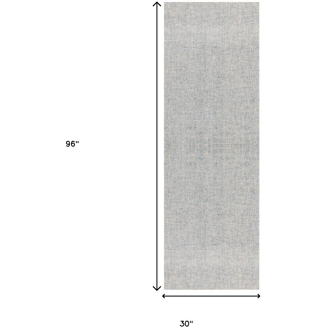 8' Runner Blue and Ivory Wool Abstract Hand Tufted Runner Rug