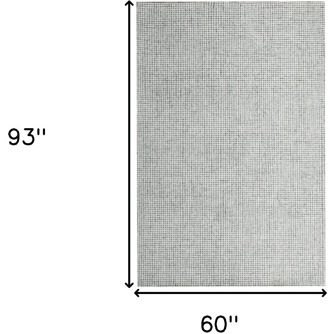 5' X 7' Green and Ivory Wool Checkered Hand Tufted Area Rug