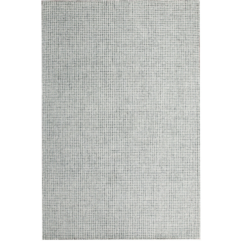 5' X 7' Green and Ivory Wool Checkered Hand Tufted Area Rug