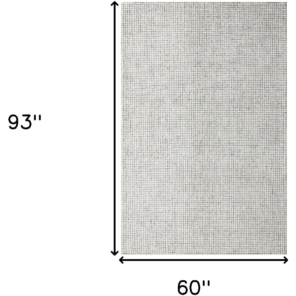 5' X 7' Gray and Ivory Wool Checkered Hand Tufted Area Rug