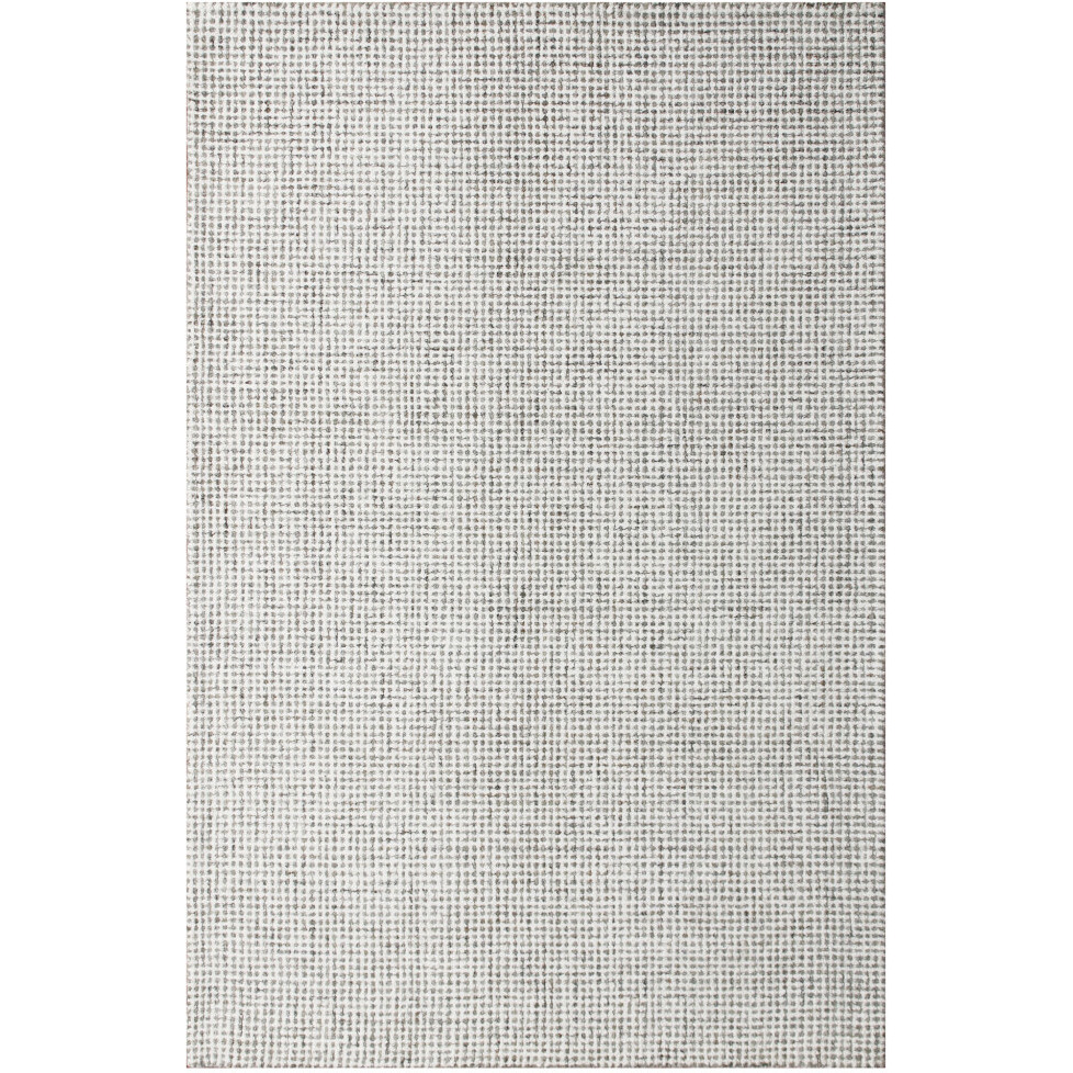 5' X 7' Gray and Ivory Wool Checkered Hand Tufted Area Rug