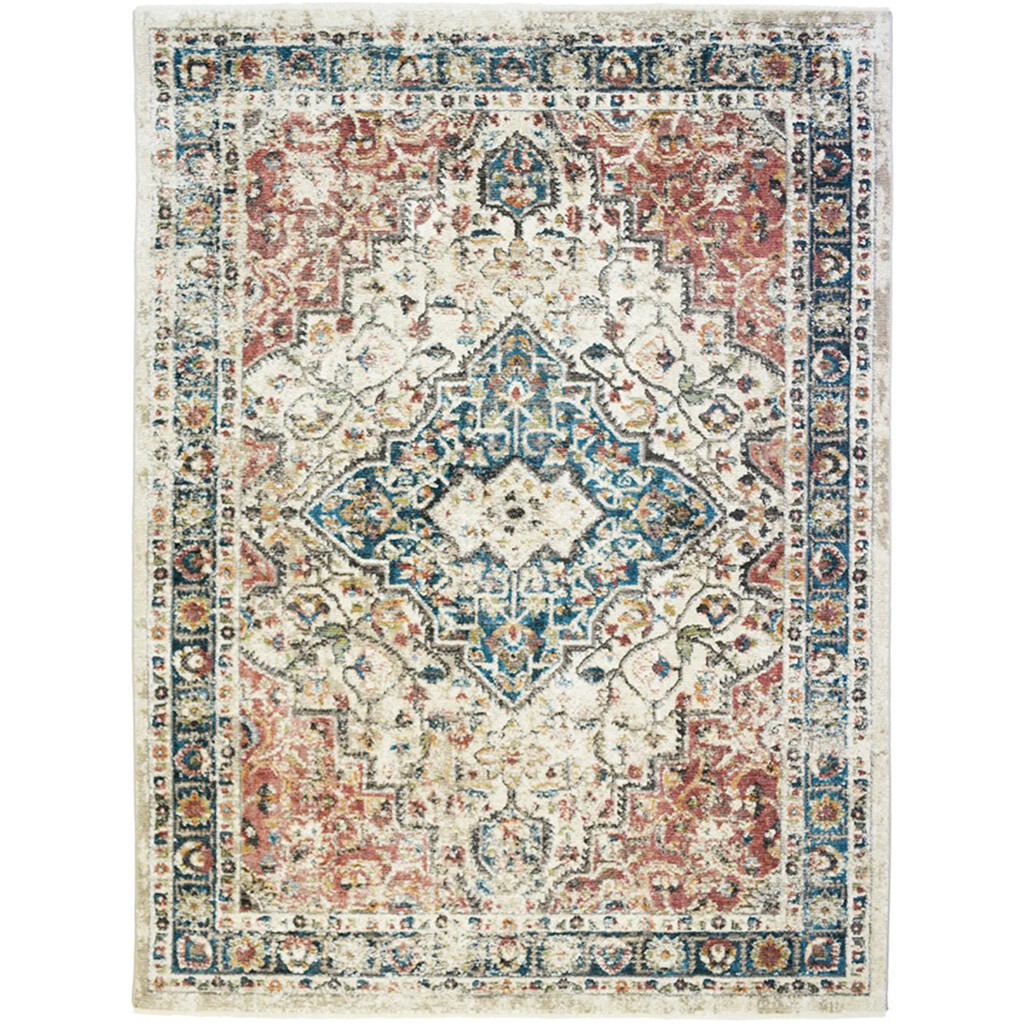 2' X 3' Beige Oriental Distressed Area Rug With Fringe
