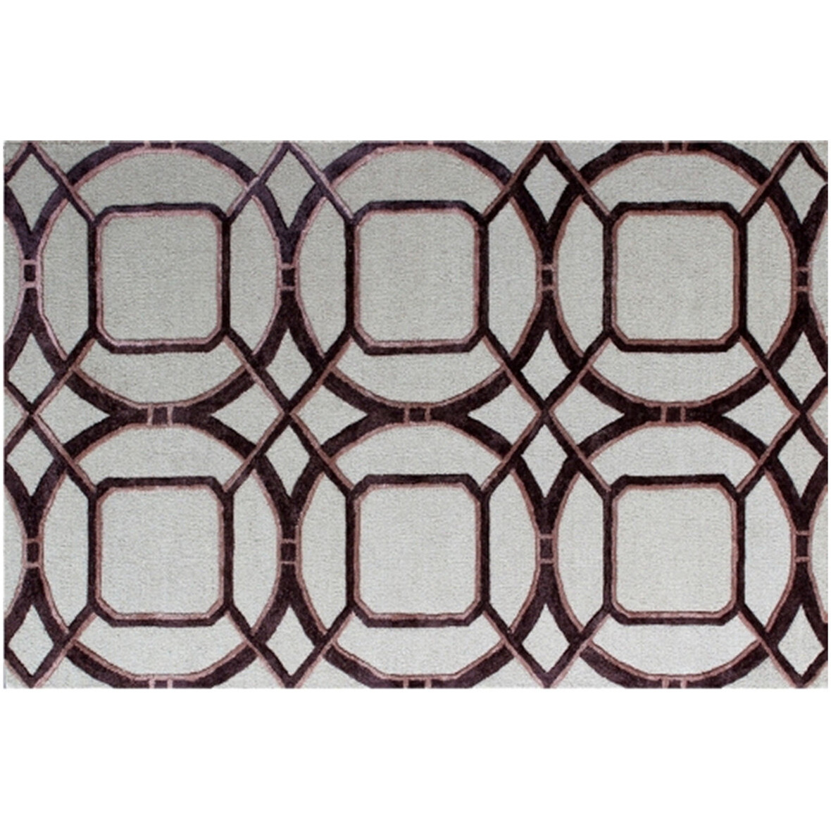 5' X 8' Silver Abstract Geometric Hand Tufted Non Skid Area Rug