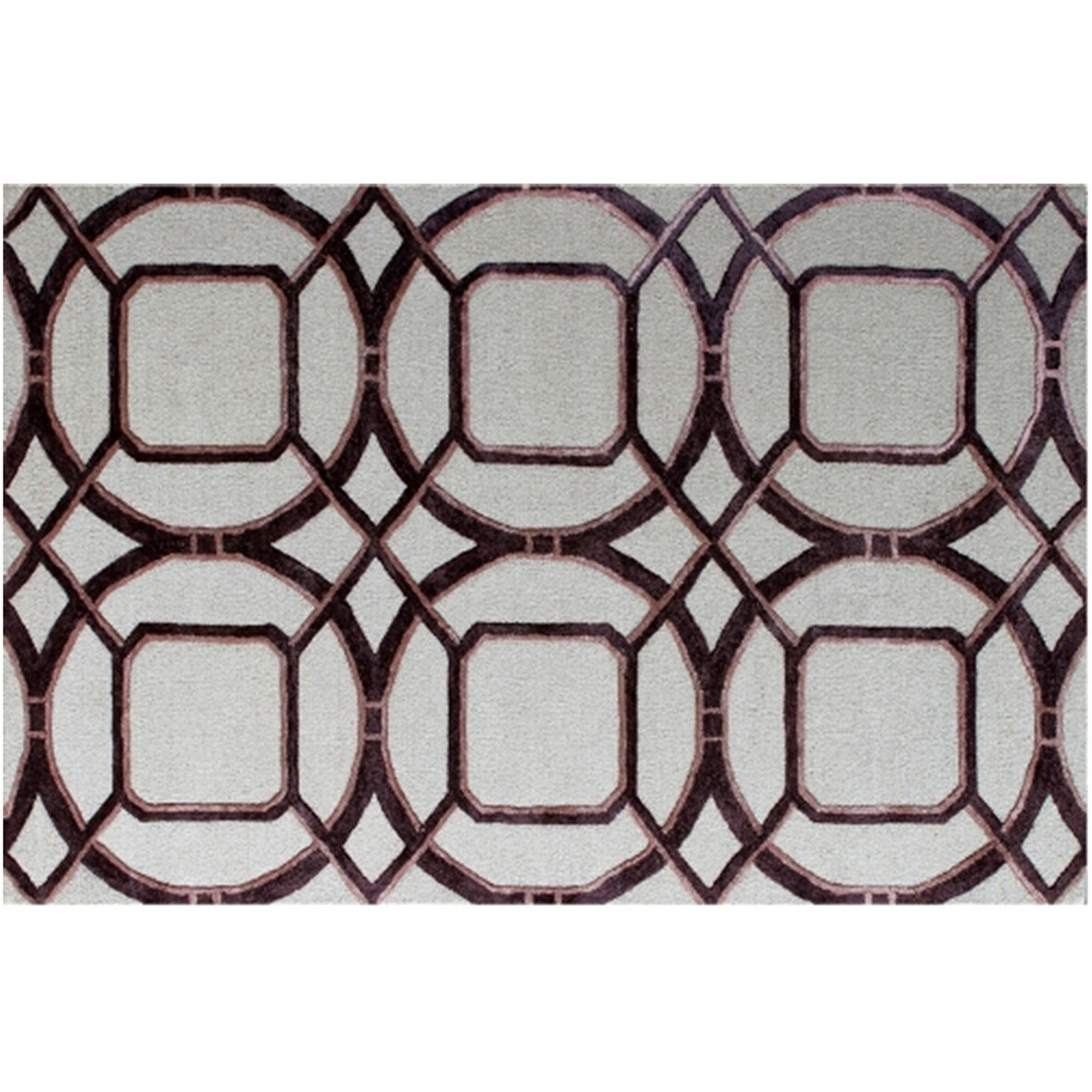 5' X 8' Silver Abstract Geometric Hand Tufted Non Skid Area Rug