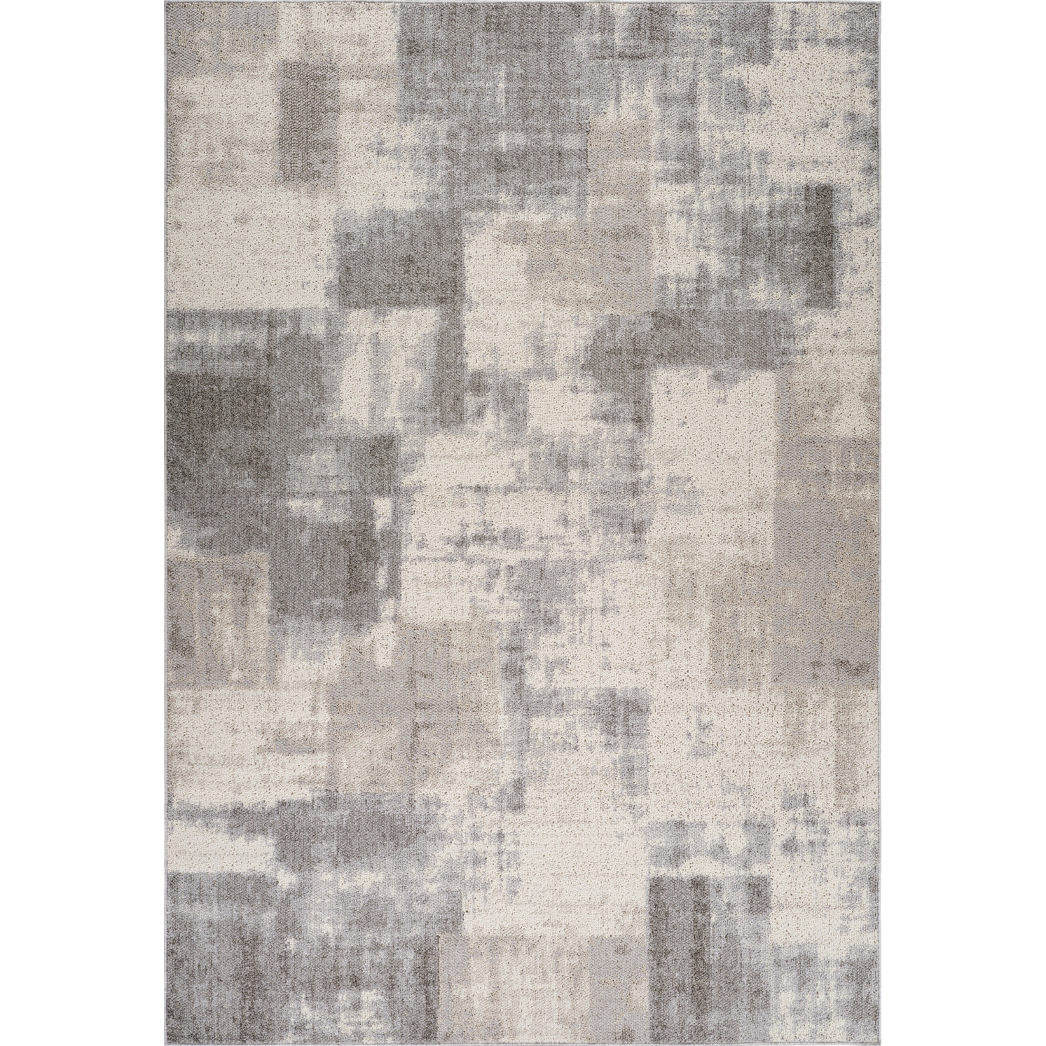 8' X 11' Gray and Beige Abstract Distressed Area Rug