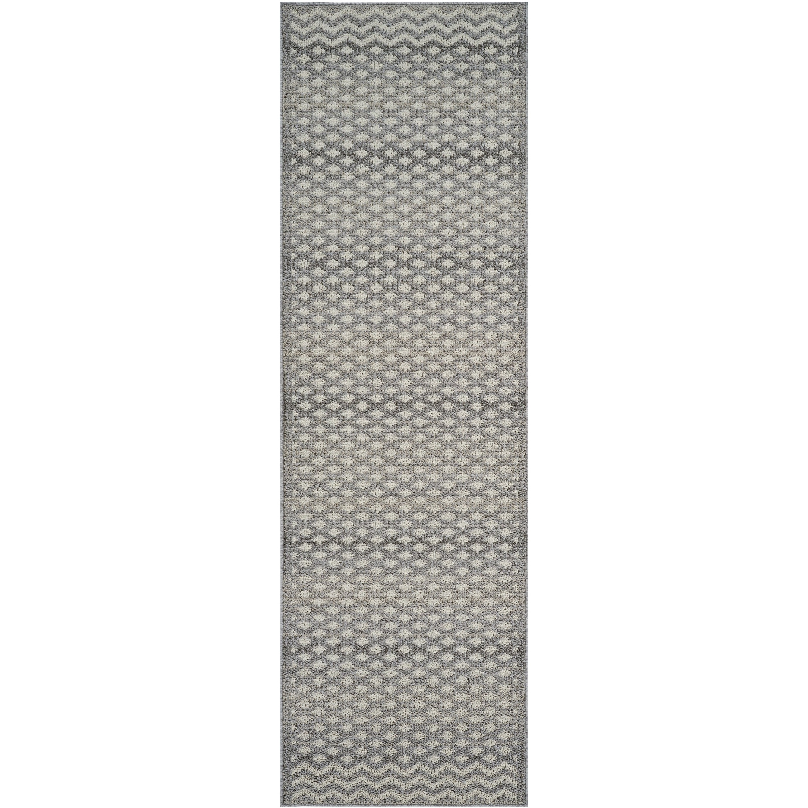 8' Gray and Beige Moroccan Distressed Area Rug