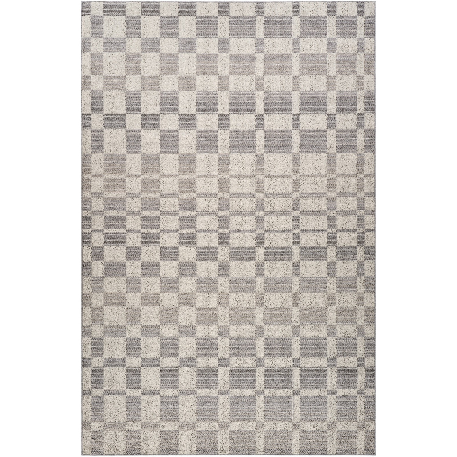 5' X 8' Gray and Beige Moroccan Distressed Area Rug